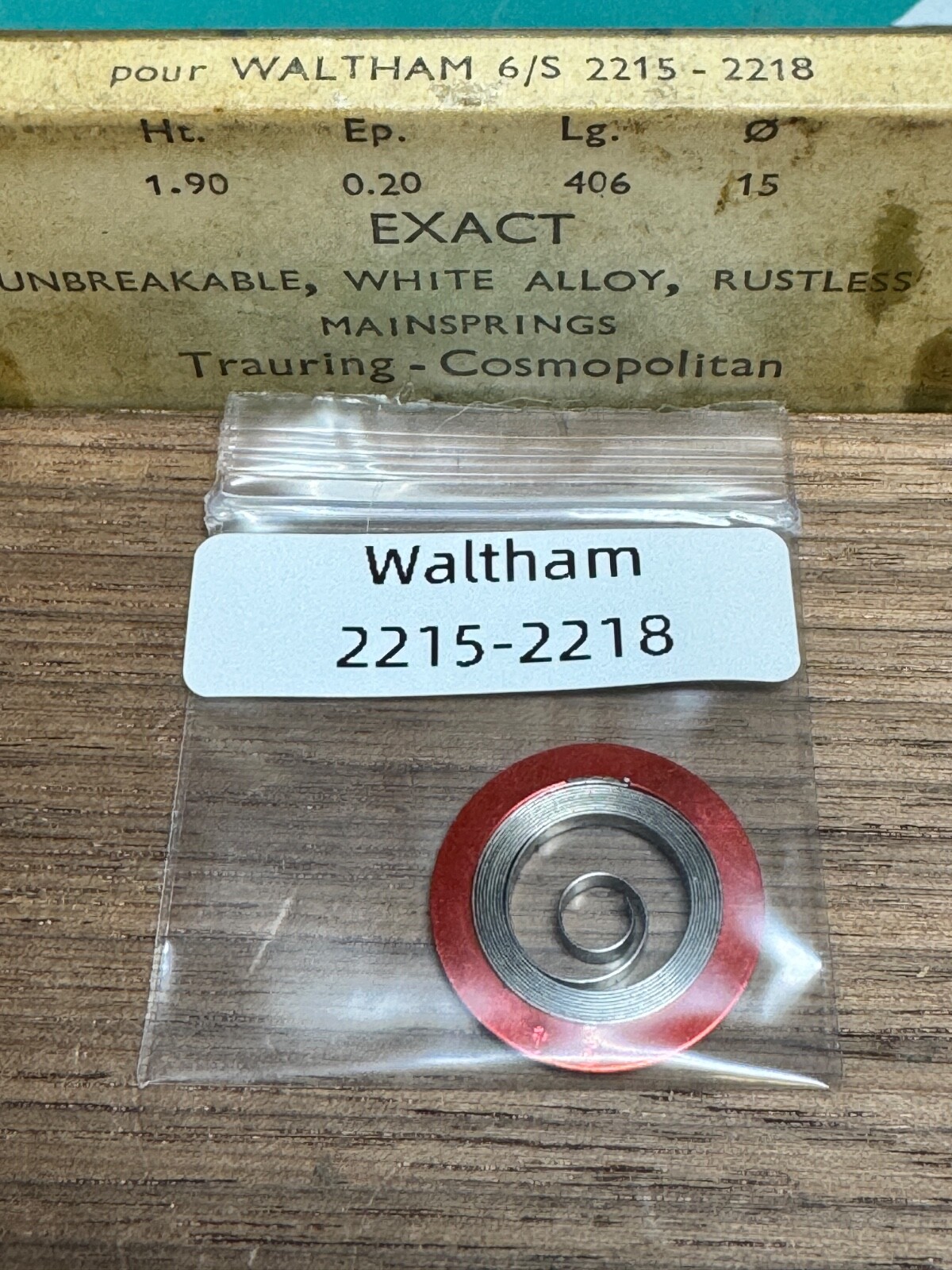 Waltham 6s Mainspring 2215-2218 pocket watch (EXACT) Alloy- NOS watchmaker part