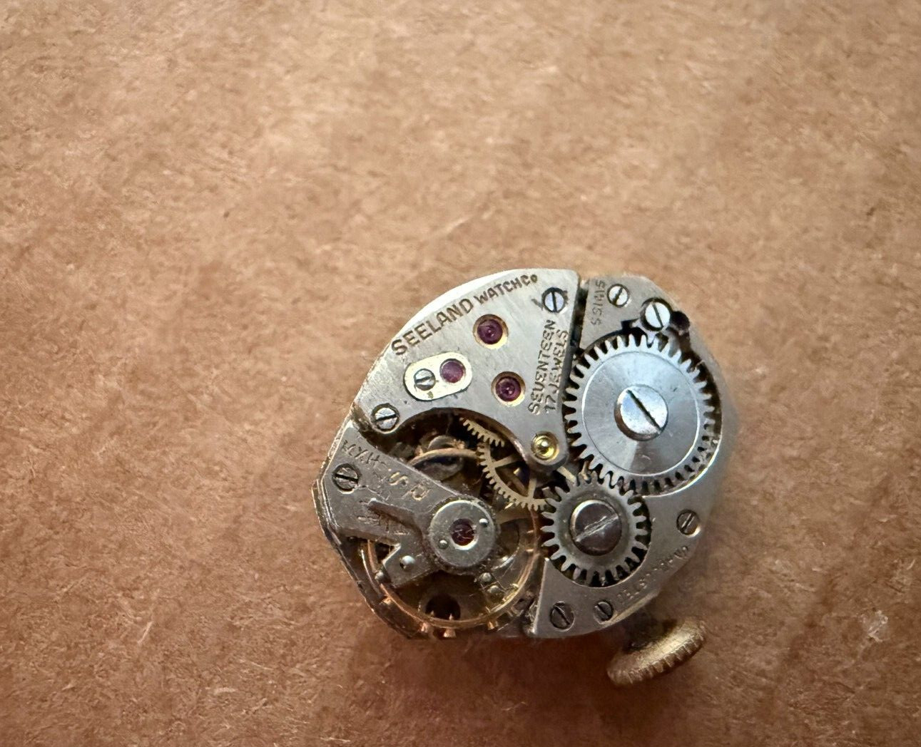 Vintage 1940’s 50’s Ladies Seeland Watch Movement Dial Crown bronze MXH