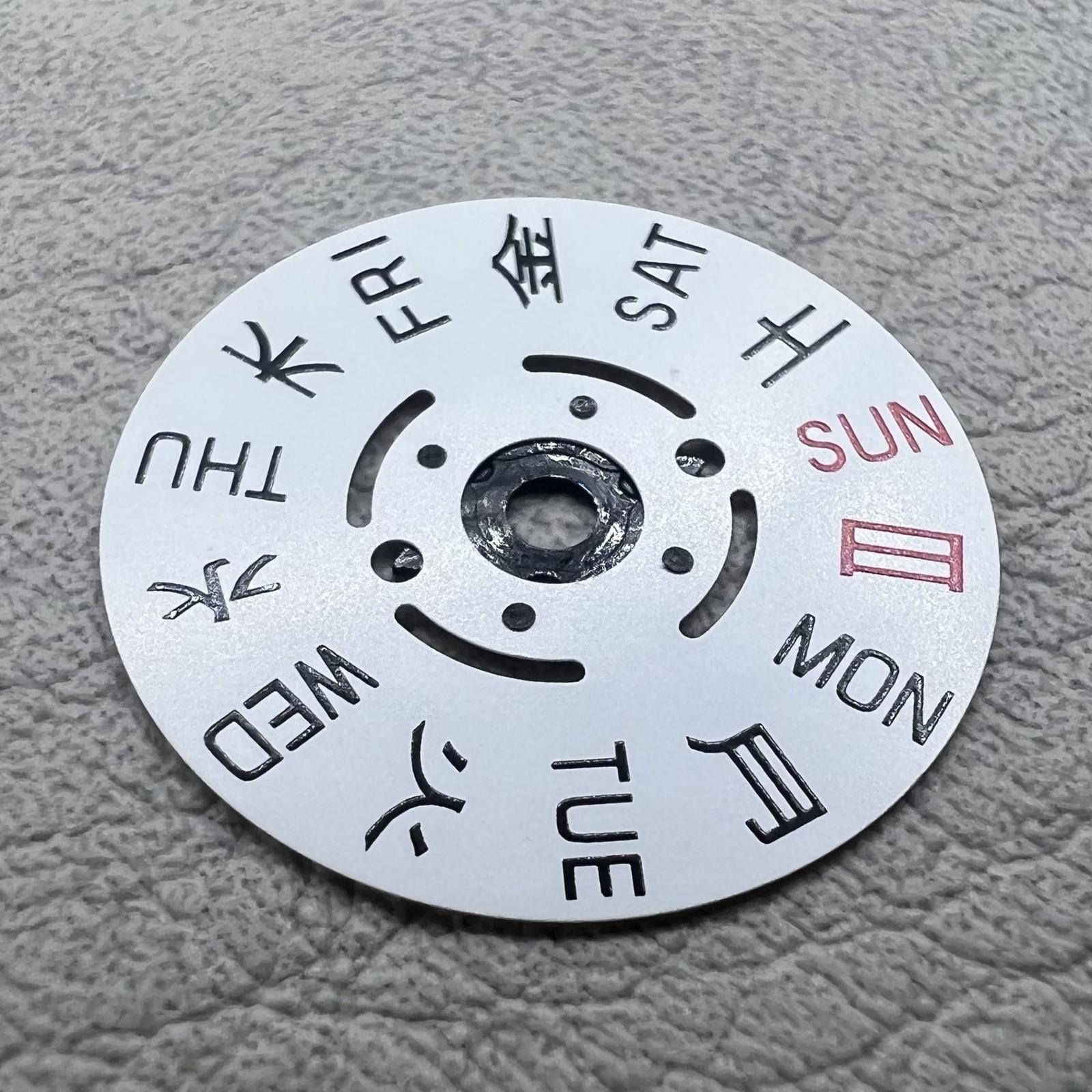 Japanese&English White Week Disk Wheel Crown AT 3.8 Generic for Seiko NH35/NH36