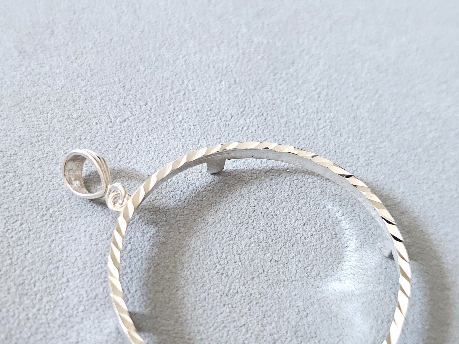 925 Sterling Silver Prong Back Diamond Cut Bezel for 41mm 1 oz Coins