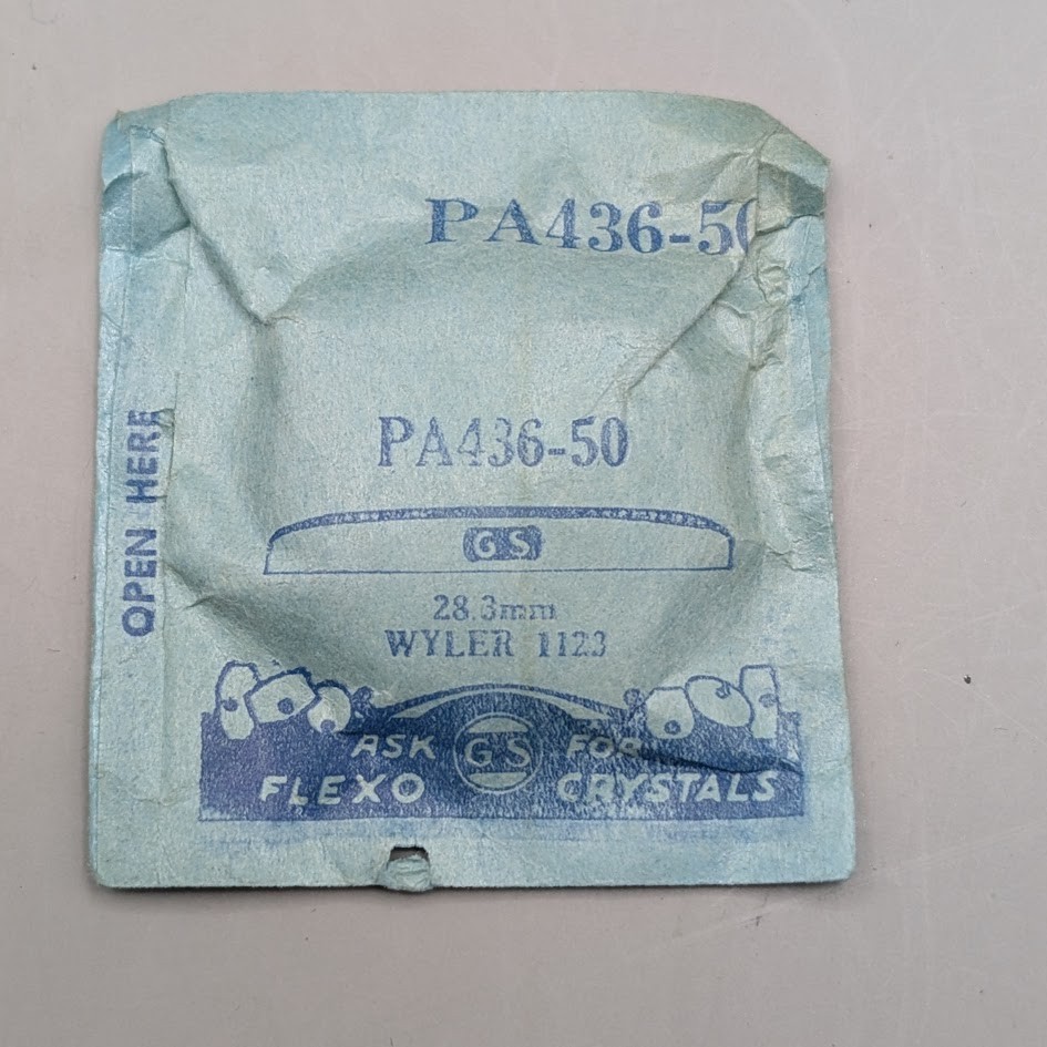 Vintage G-S PA436-50 Wyler 1123 Acrylic Watch Crystal 28.3mm NOS