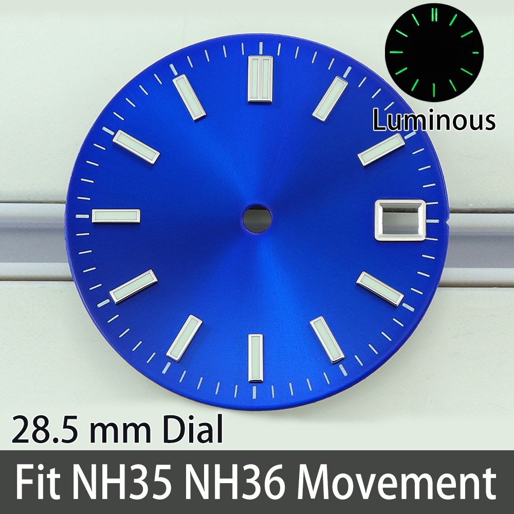 28.5mm Date Watch Dials Matte 3C Luminous Modify SKX013 For Seiko NH35 Movement