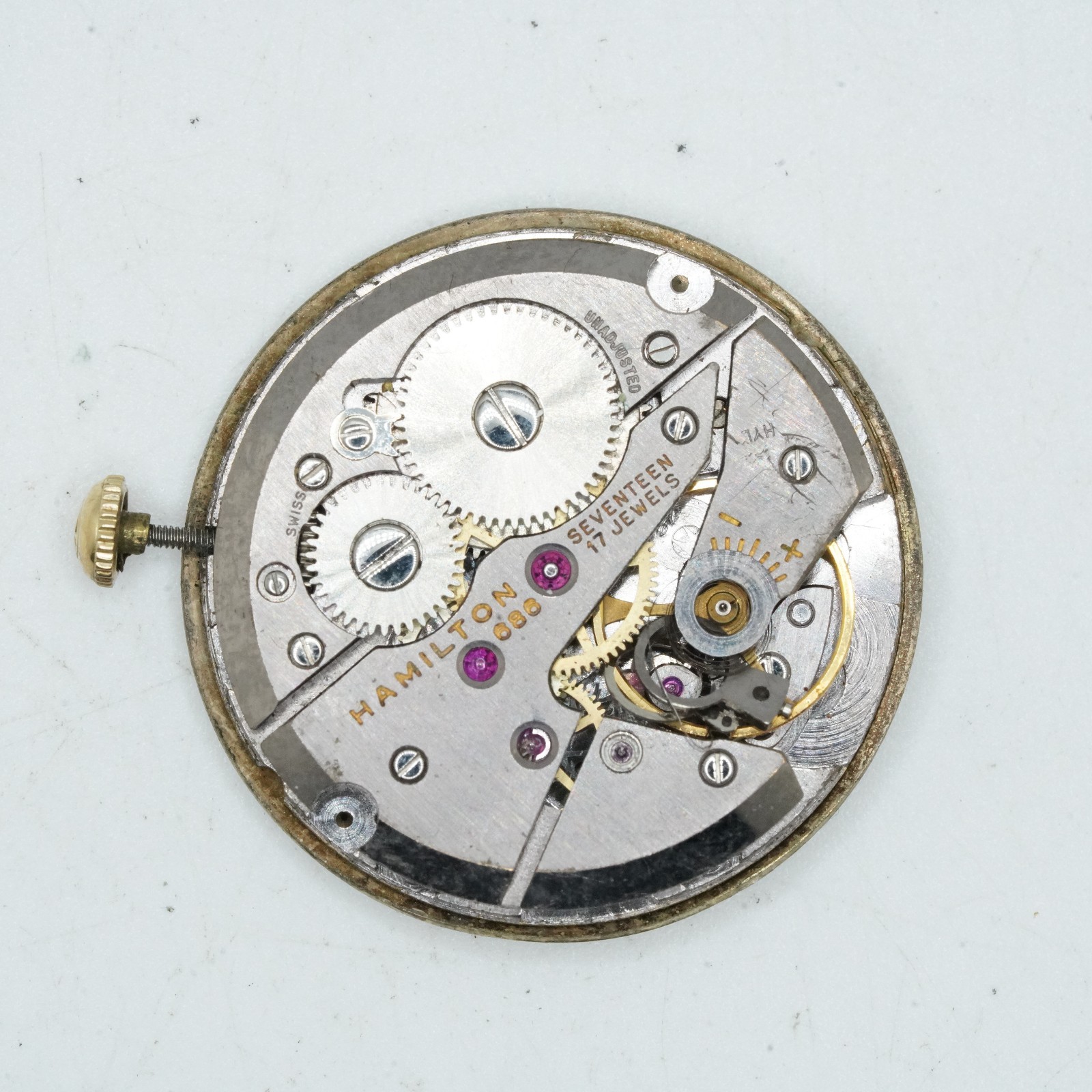 Vintage Hamilton Cal. 686 17-Jewel Manual Wind Movement & Dial – Parts/Repair