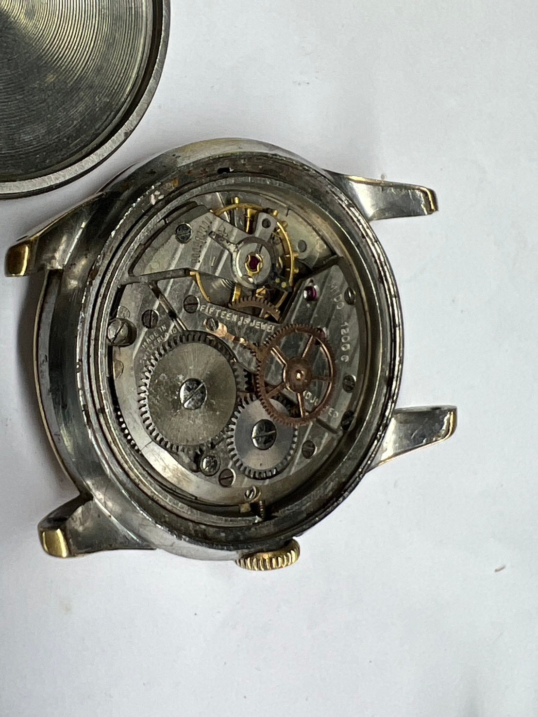 92. Mido Multifort Deluxe 35.5mm running gold cap sell as part cal 1200 C