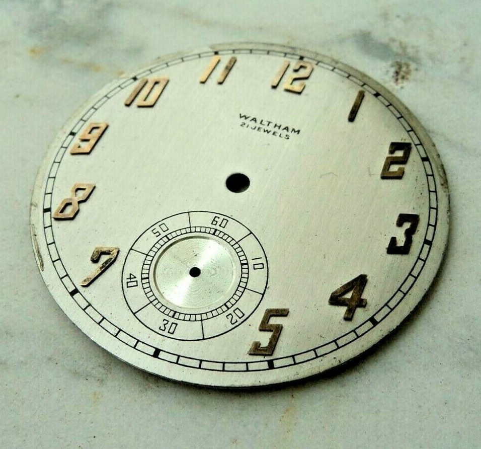 WALTHAM 21 JEWELS Colonial 1924 Mod.12s Premier Dial 208-A Sterling & 18K Gold