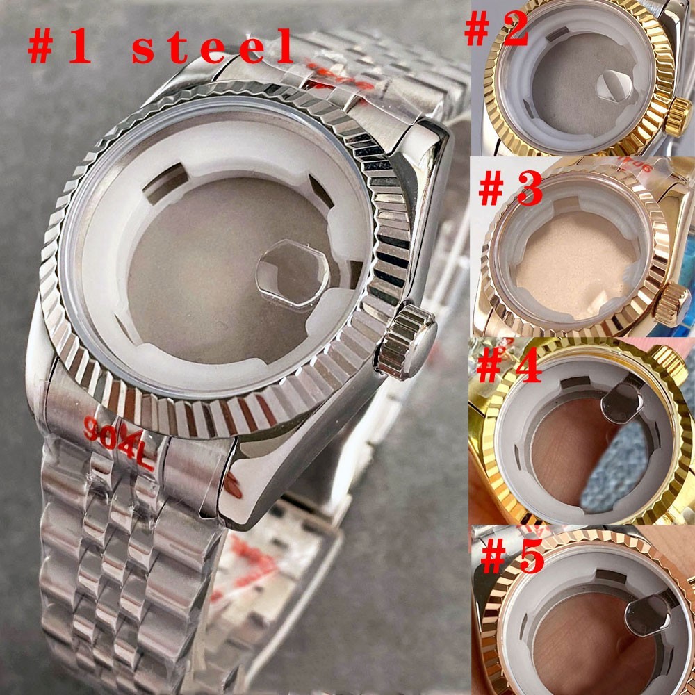 31mm Jubilee Watch Case Fit NH05A Auto Movement Fluted Bezel Sapphire Glass