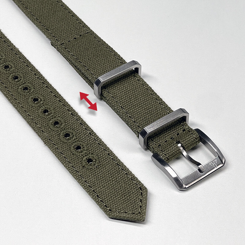 16mm Vintage Military Olive Drab Canvas Watch Strap OD#7 WWII A-11 A11 Hack