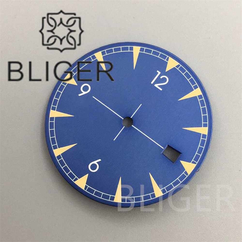 33mm Blue Black White Green Watch Dial Green Luminous for NH35 Movement Parts