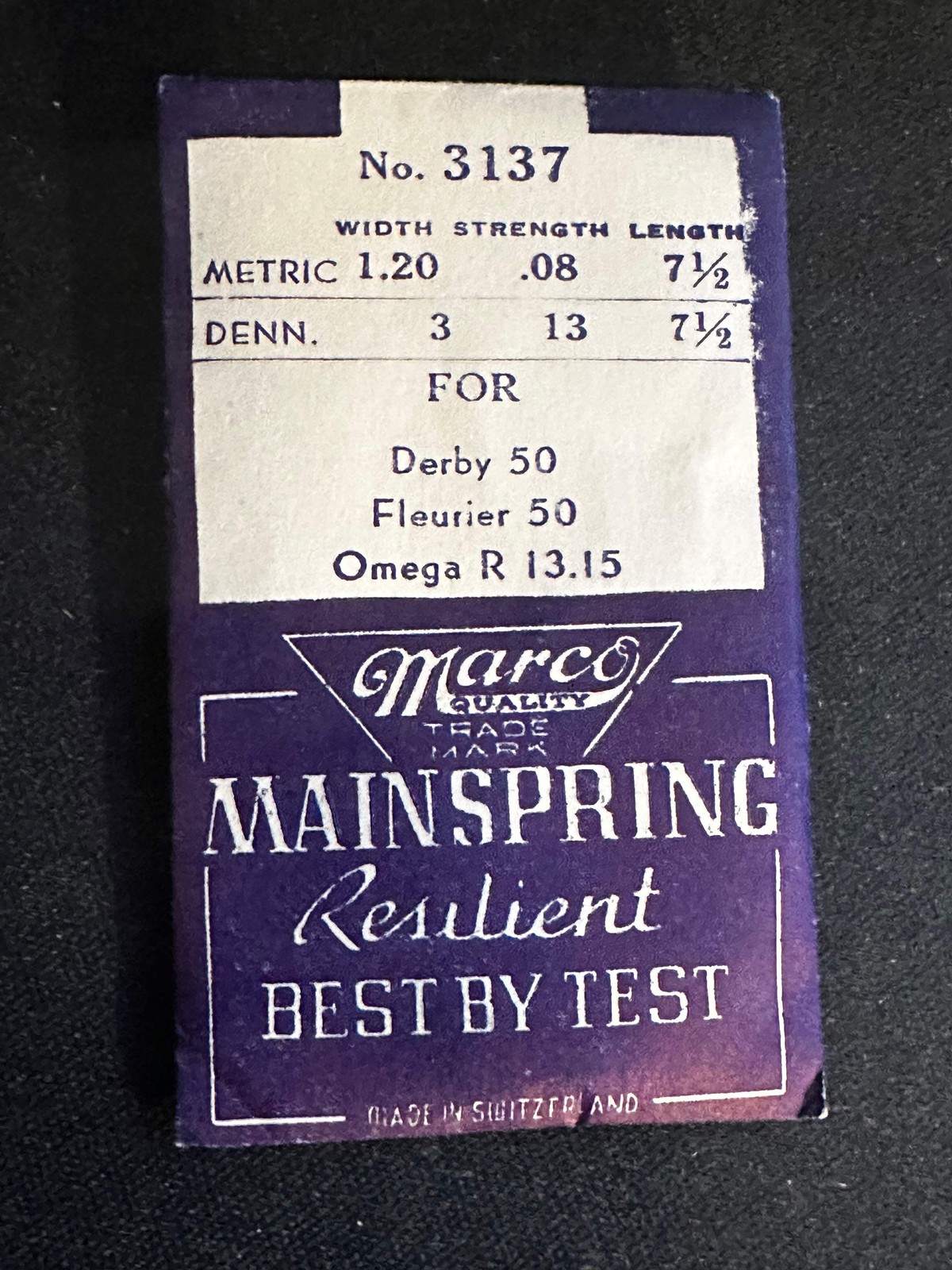 Marco Mainspring #3137 for Omega R13.5 (240, 241, 242, 243, 244, 245), Fleurier