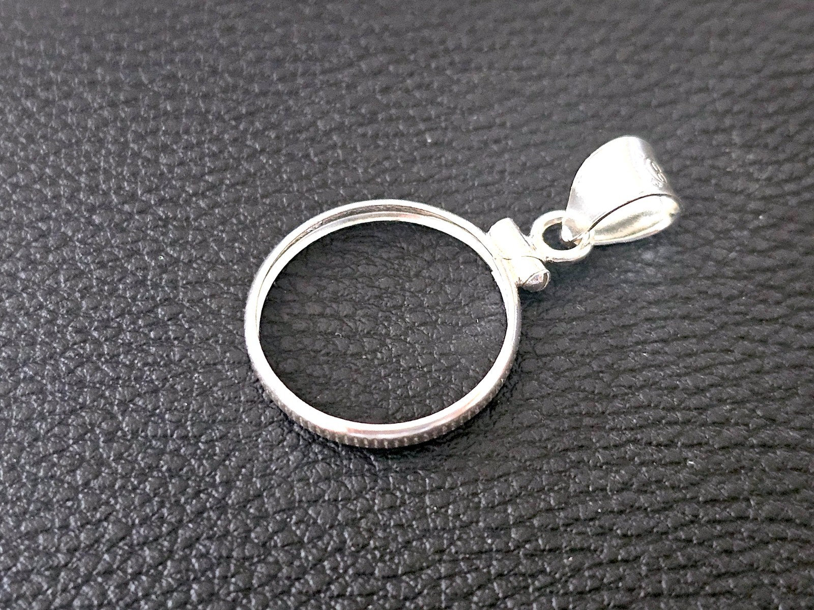 925 Sterling Silver Screw Top Simple Bezel for 18mm Dime 10 Cent Coins