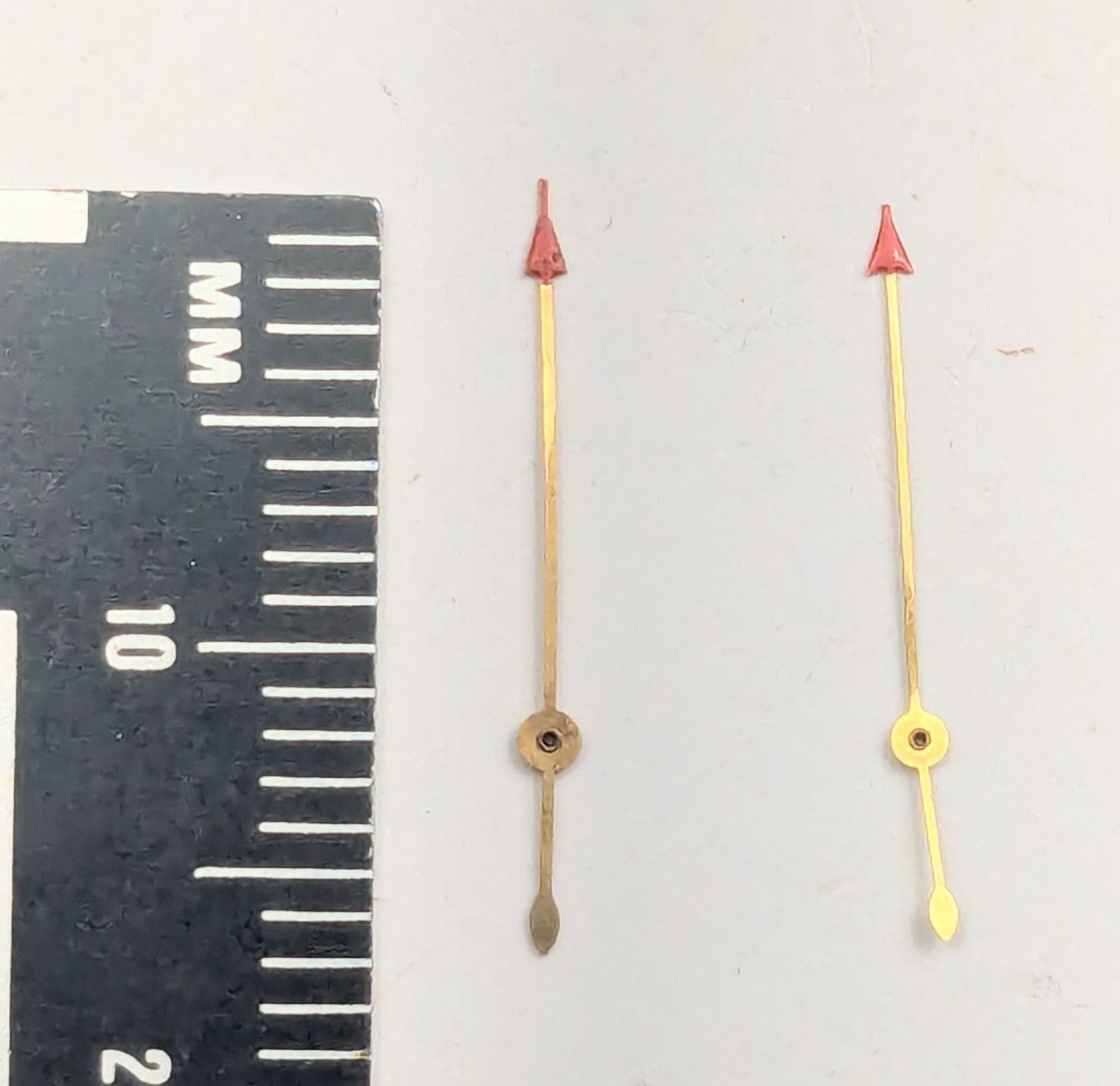 Vintage Watchmakers Estate Red Arrow Center Second Watch Hands Lot Of 2