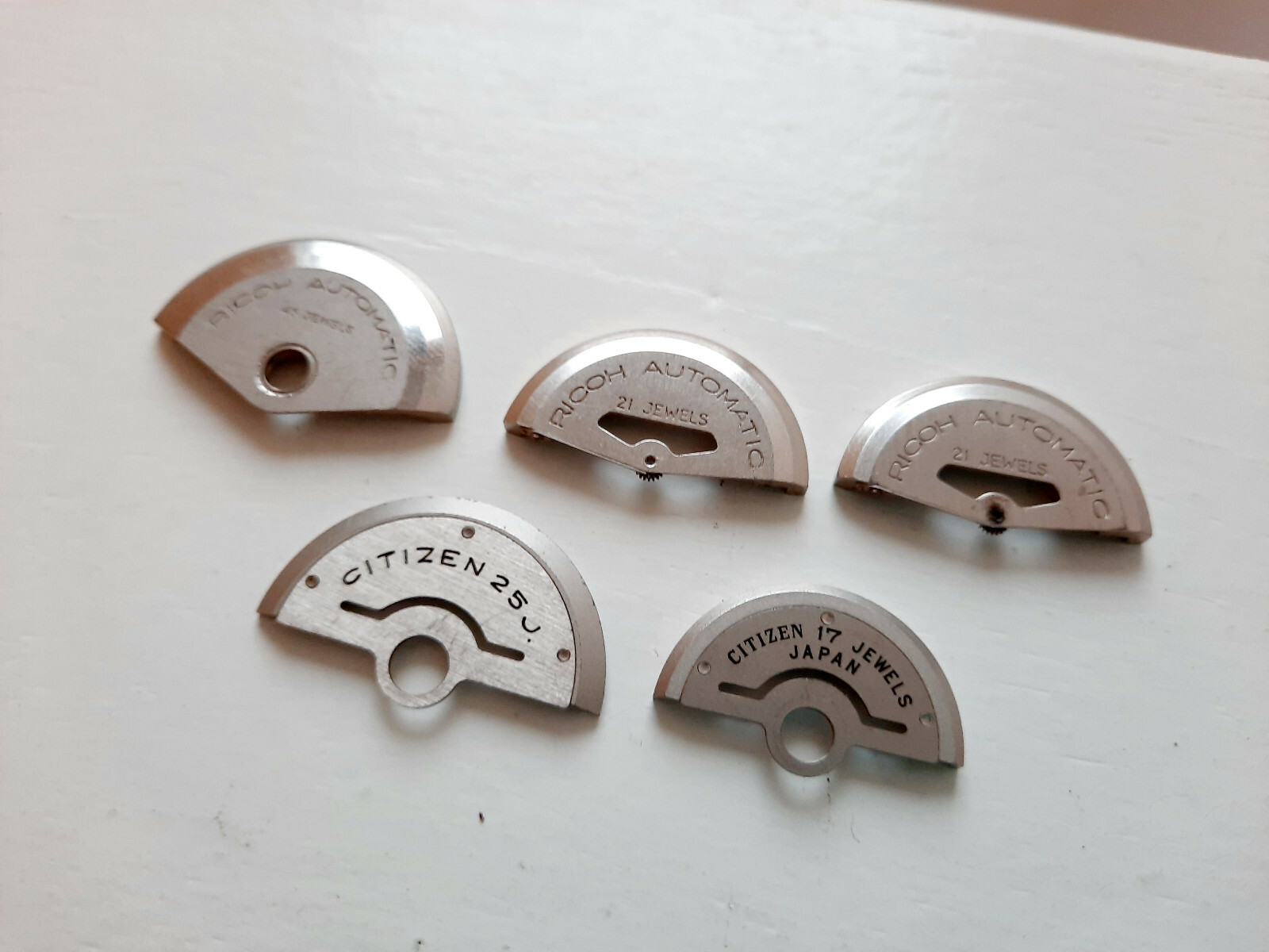 Lot of 5 Citizen & Ricoh Japan Oscillating Weights / Rotors 1960′, 1970′, 1980′
