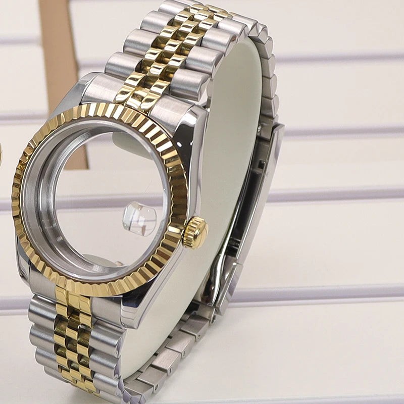 36/39mm Fluted Watch Case Sapphire Glass For NH35 NH36 NH34 4R36 Miyota 8215