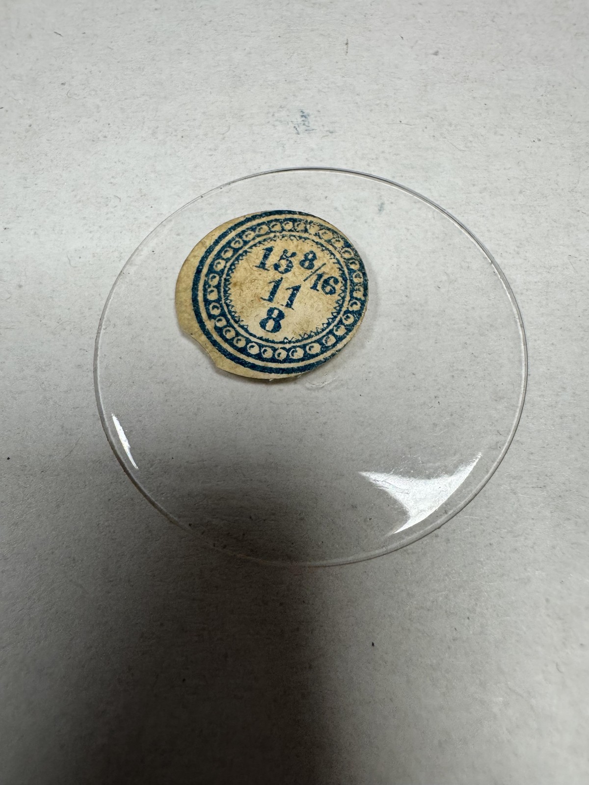 Vintage Unmarked Pocket Watch Mineral Crystal Round 35.10mm 15 8/16 11 8 Clear