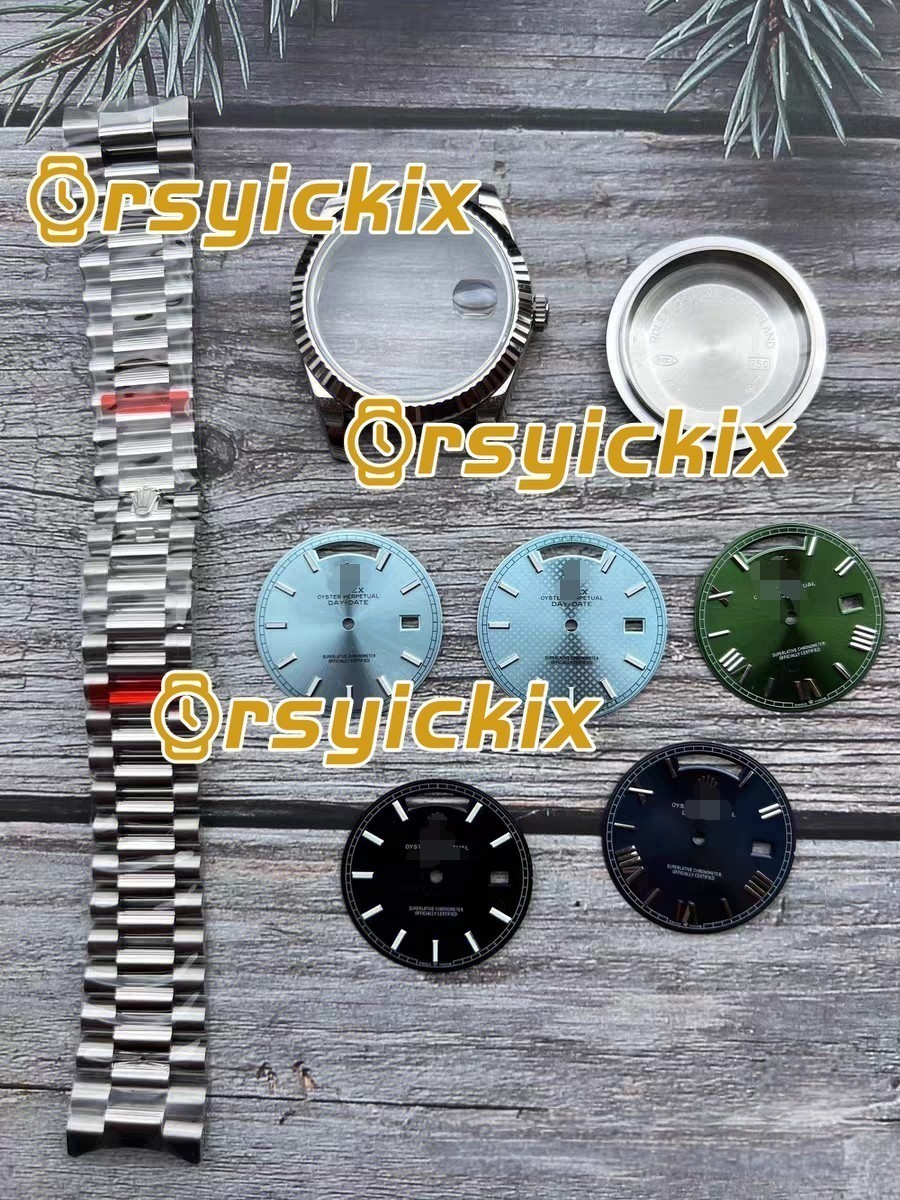DIY SET for DD 40MM 3255 watch case + dial + hands +904L Stainless Steel Strap、