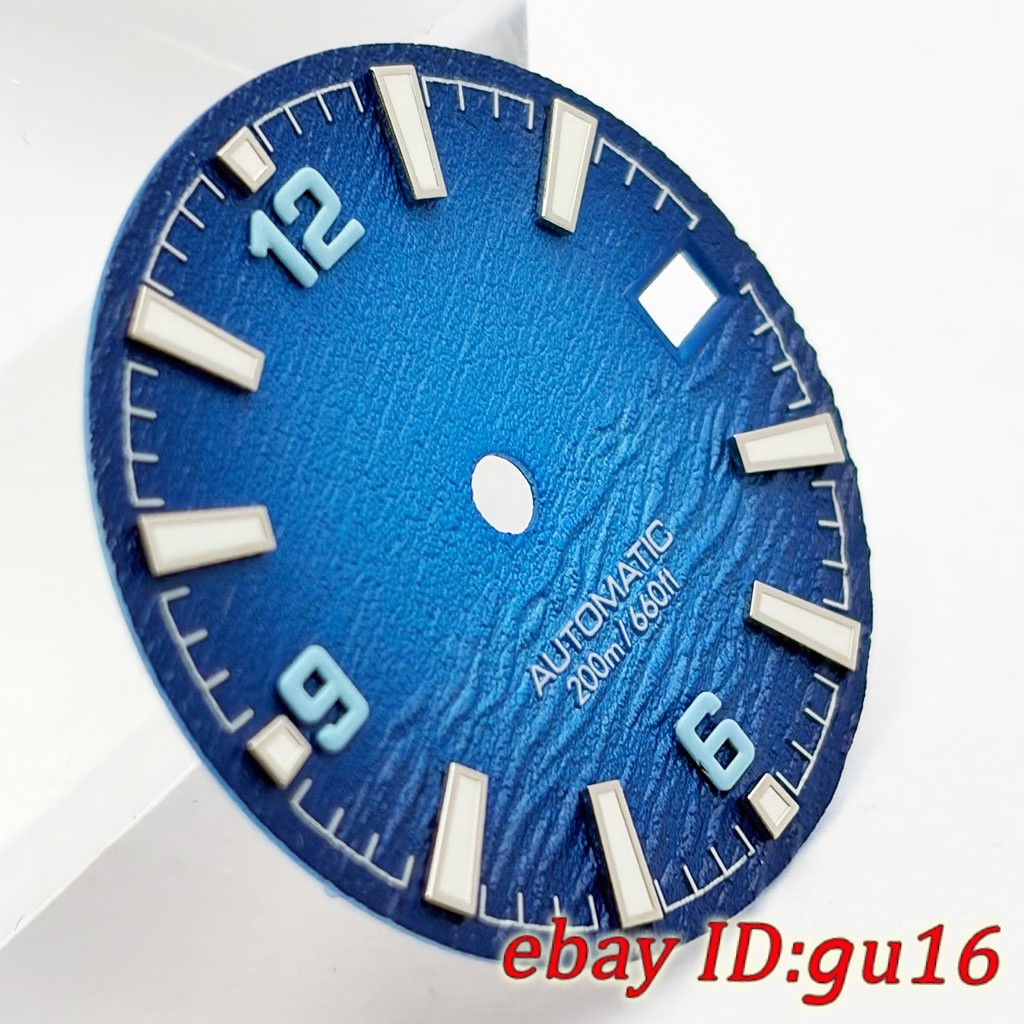 NH35 28.5mm Blue/Red Watch Dial Green Glowing Watch Accessories
