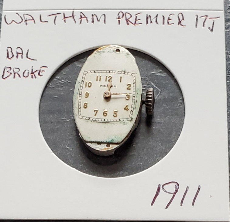 WOMENS WALTHAM PREMIER 17j WRIST WATCH MOVEMENT #1911