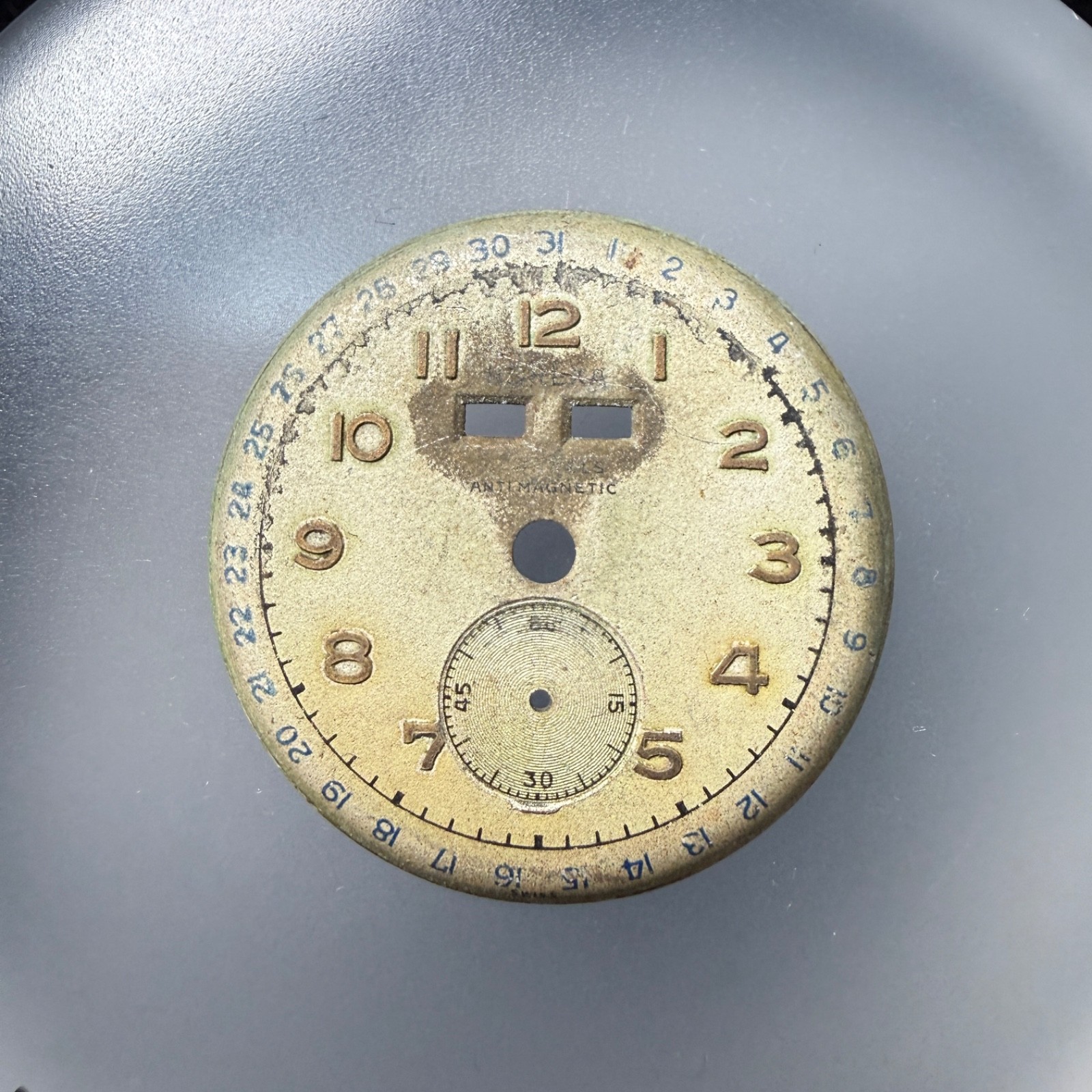 Lot Of Ten Dials For Reprinting: Longines, Perseo, Roamer, Avia, Unver