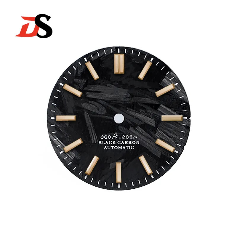 DS Black Carbon Fiber No Date 28.5mm No Lume Index No Logo NH38 9015 2824