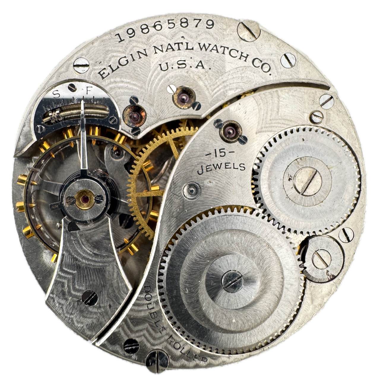 Antique 12s 1917 Elgin 15 Jewel Mechanical Hunter Pocket Watch Movement 314 USA