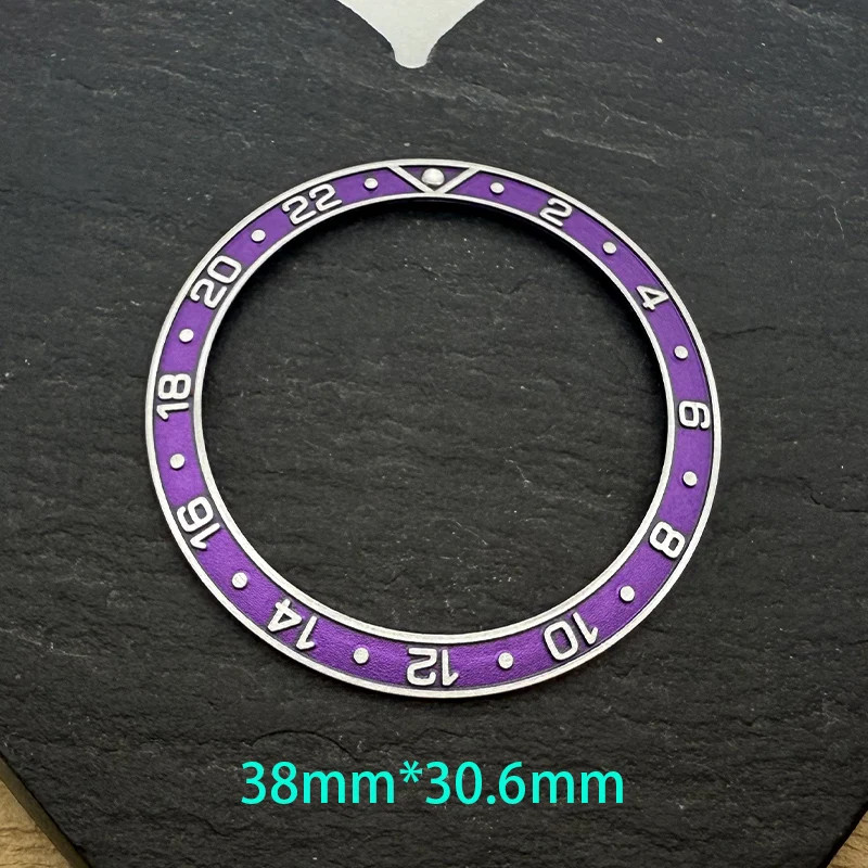 38mm Convex Aluminium Bezel Insert Incline Design For NH35 NH36 GMT Movement Cas