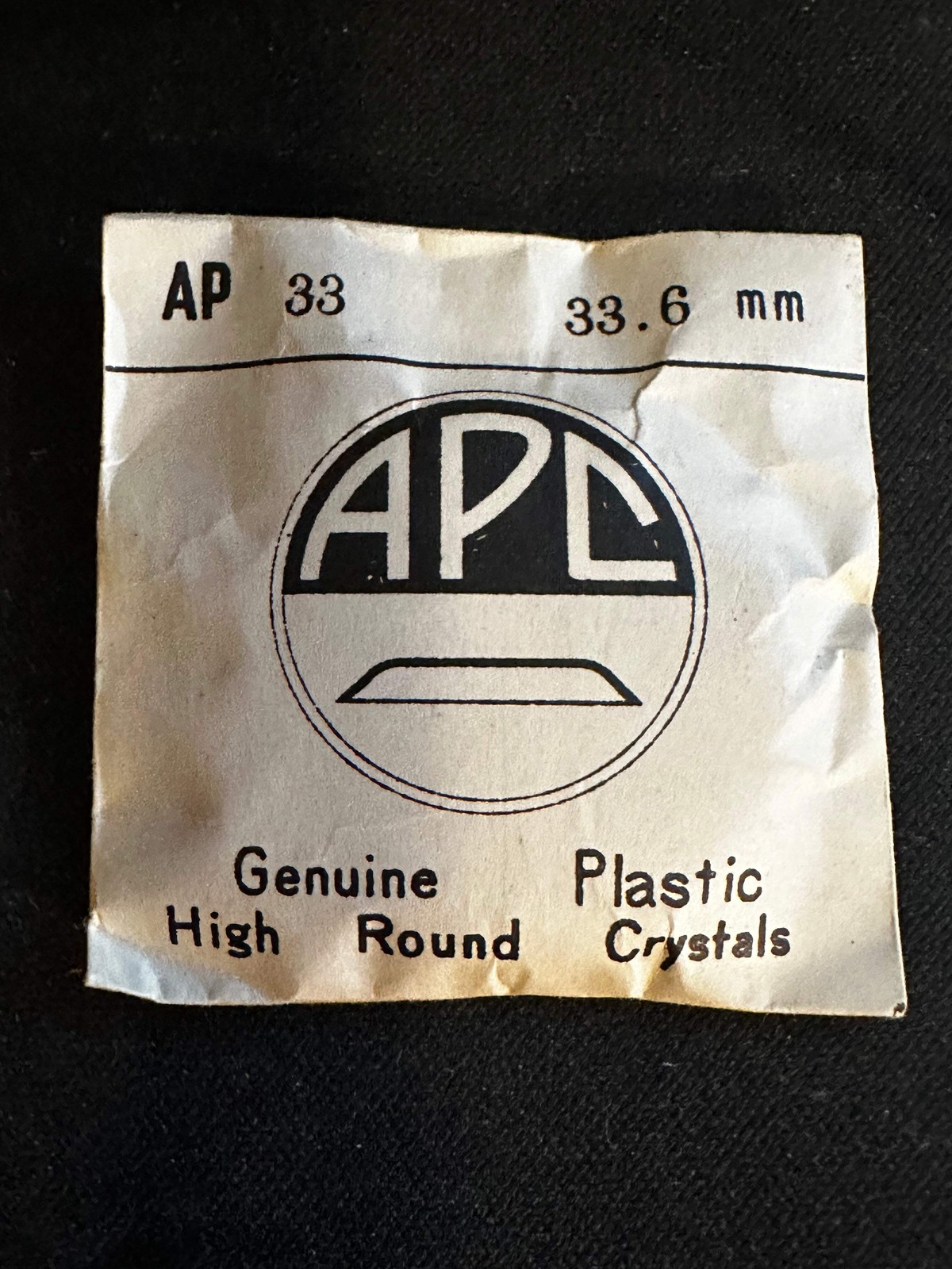 APC Round Wrist Watch Crystal AP 33, 33.6mm – New