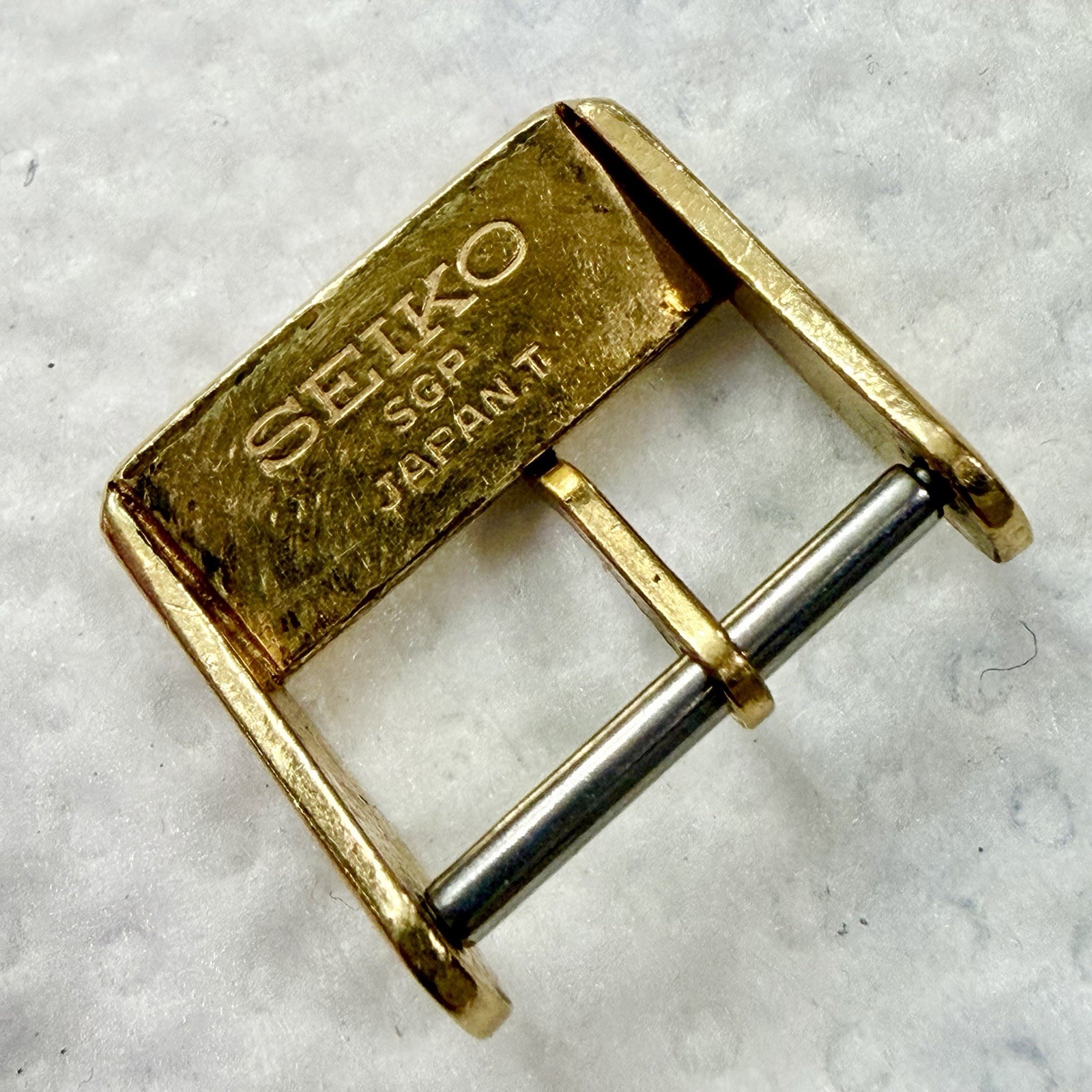 Vintage Genuine SEIKO Grand Quartz GQ Watch Band SGP Gold Buckle 15mm Japan