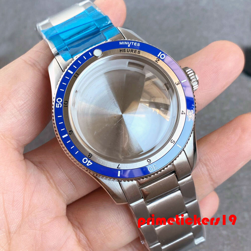 Double Domed Sapphire 40mm Dive Watch Case Bracelet Fit NH34 NH35 ETA2824 PT5000