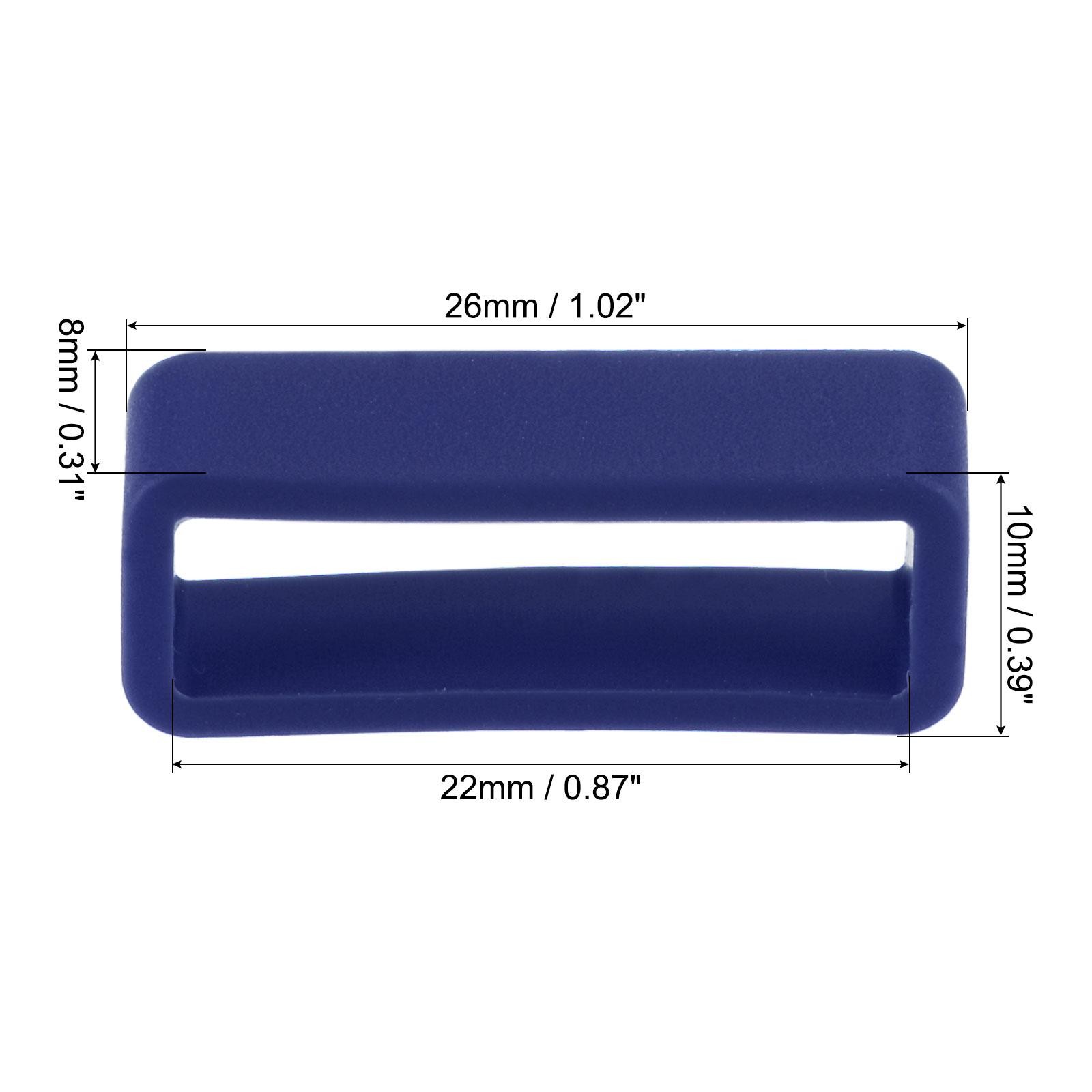 Watch Band Strap Loops Silicone for 22mm Width Watch Band, Deep Blue 4 Pcs