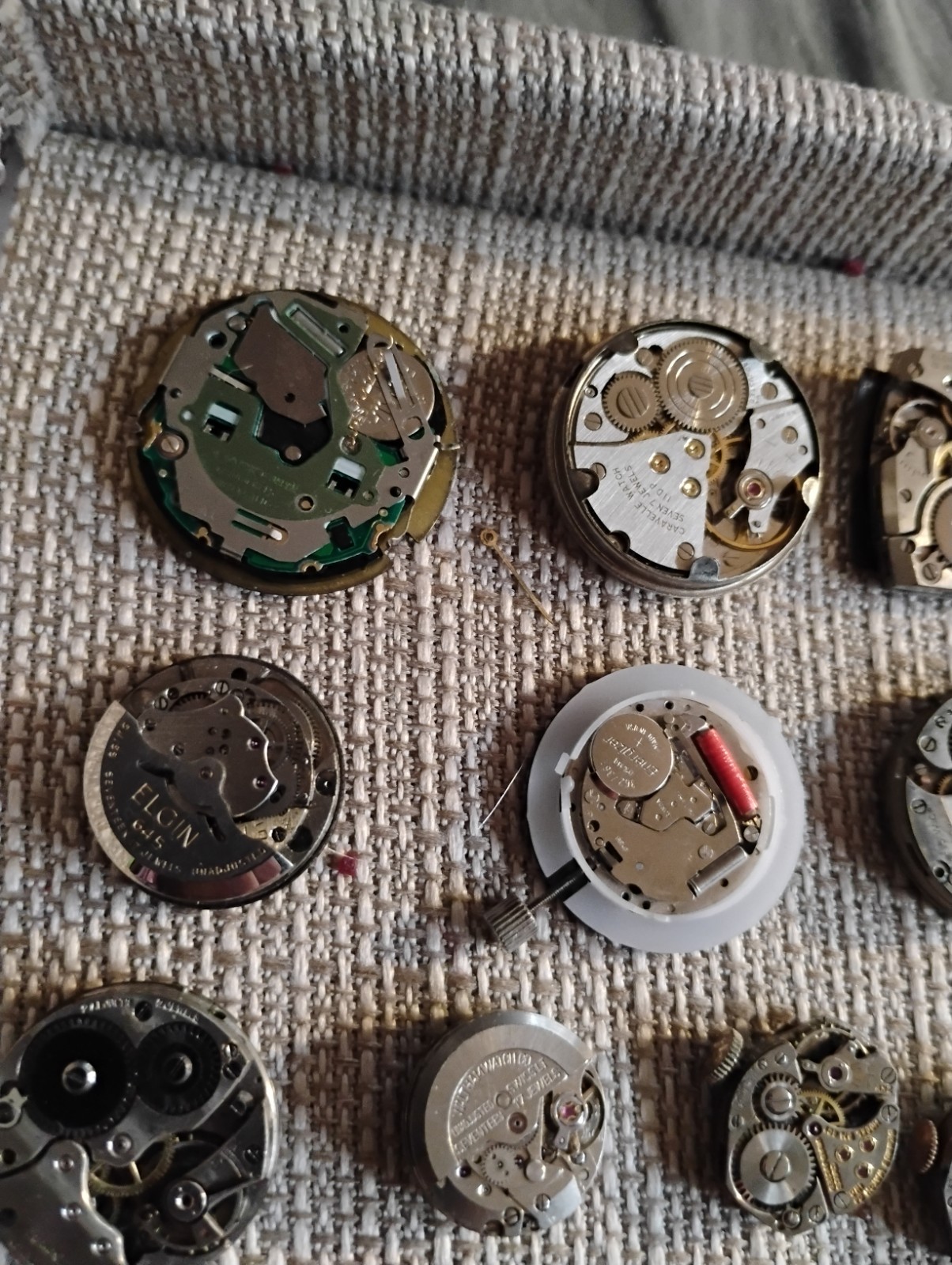 Vintage Watch Movement & Dial Lot Elgin Waltham Wittnauer