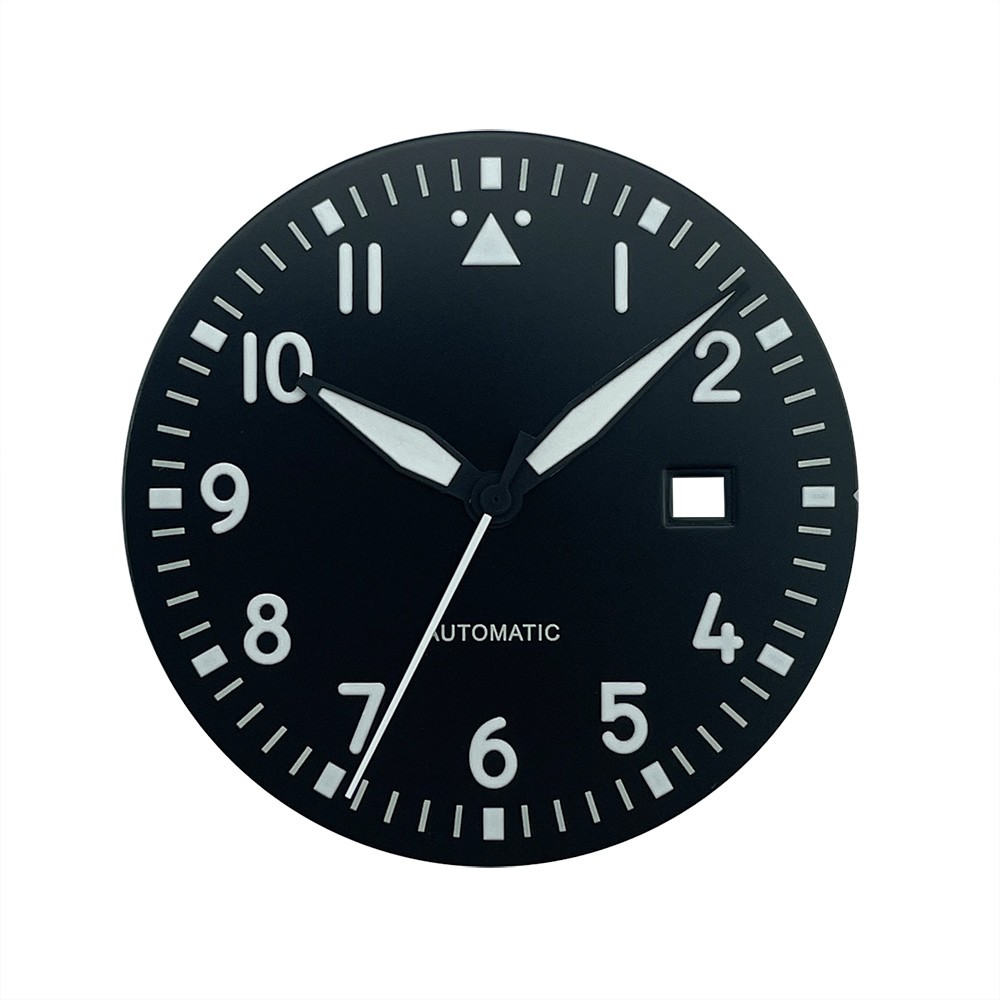 35.5mm Black Dial and Hands Mod Kit for Pilot’s Watch Miyota 8215 Mingzhu DG2813