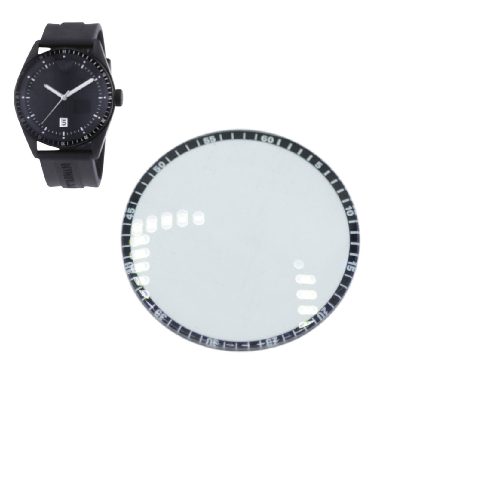 AR0683 Black Frame Watch Crystal For Emporio Armani