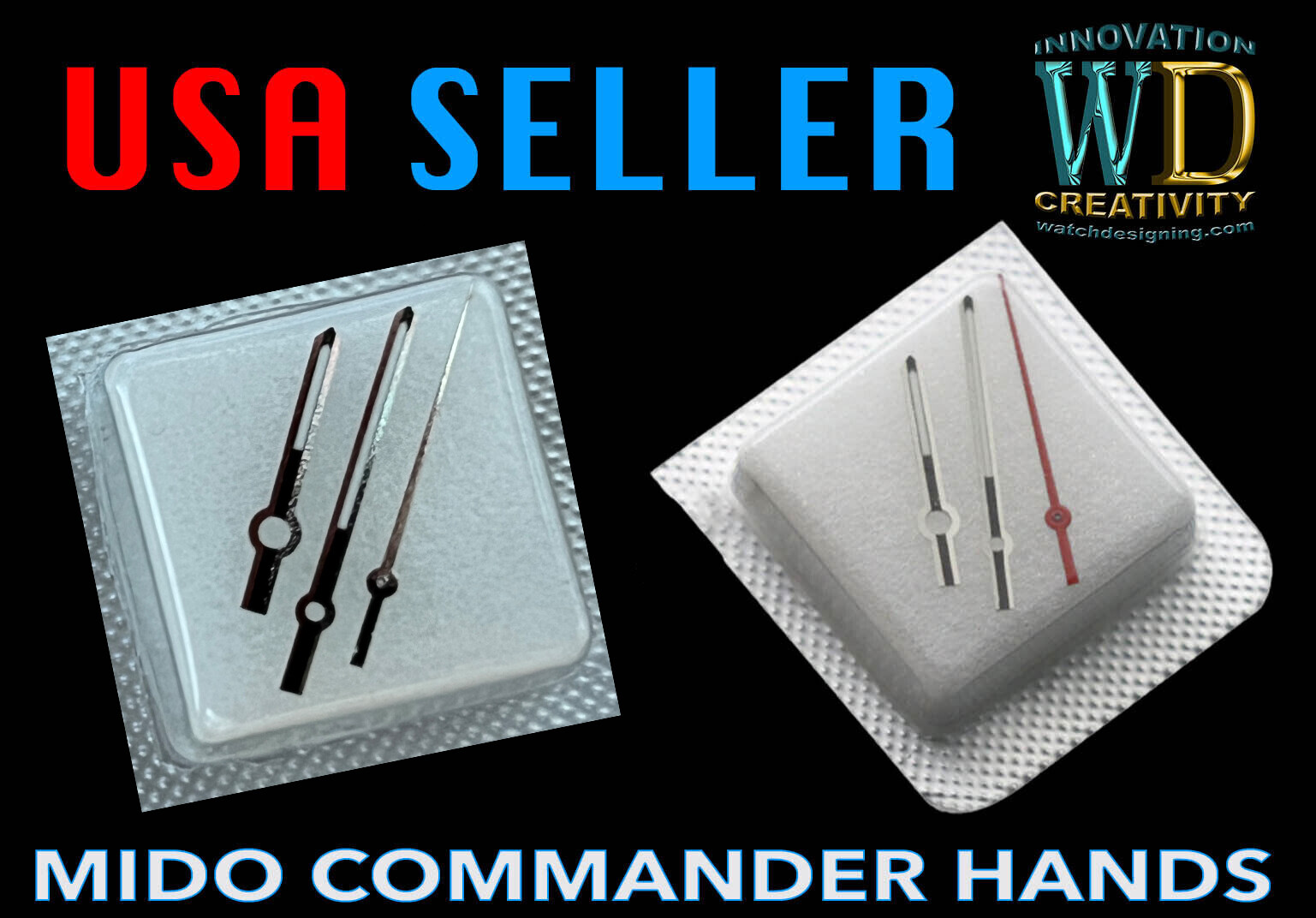 ETA 2824 2836 Watch NEW hands Mido Commander 10*15*15mm Parts Green Lume