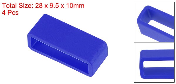 Watch Band Strap Loops Silicone for 24mm Width Watch Band, Blue 4 Pcs