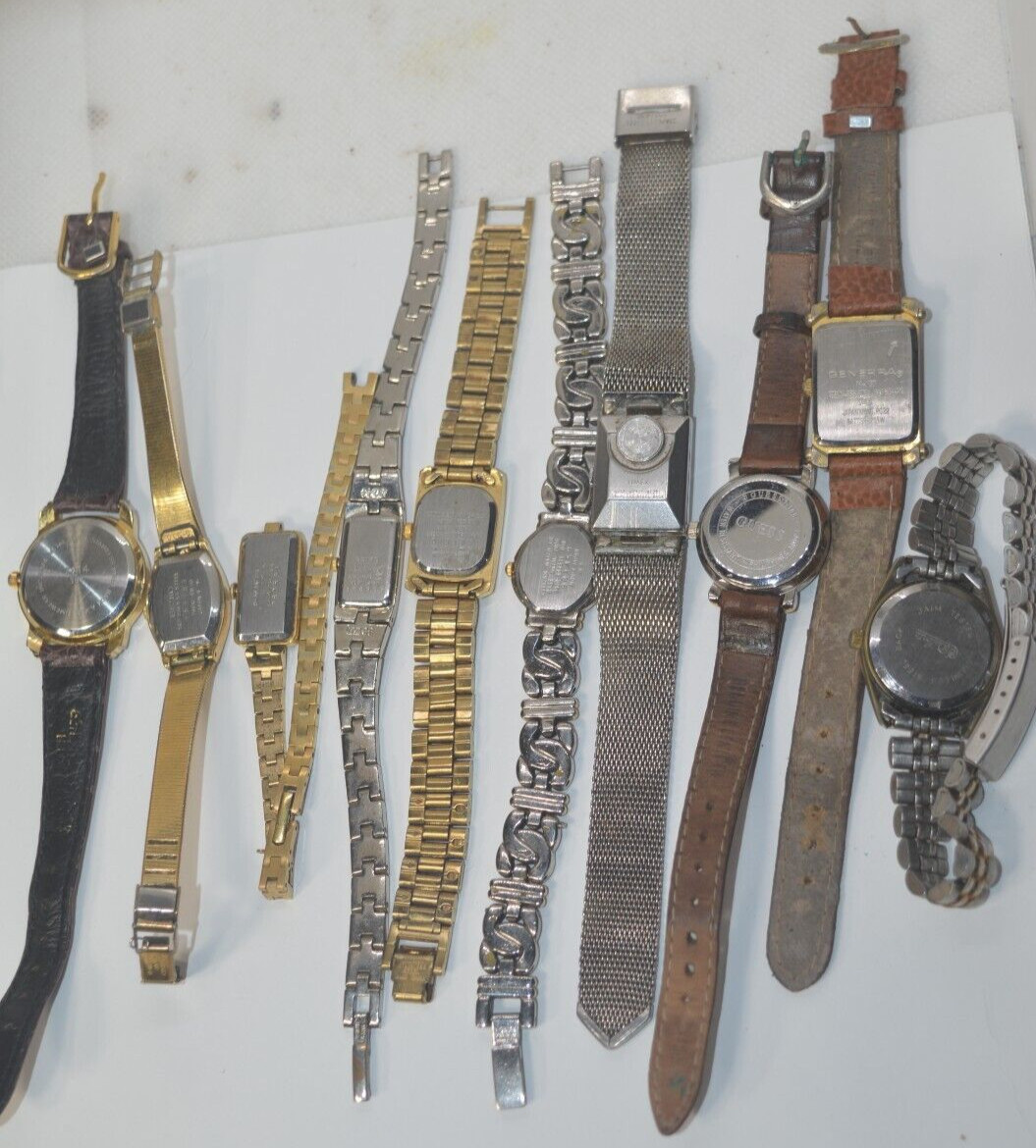 JOB lot of 10 watch’s vintage As Is SEIKO**CITIZEN**TIMEX**GUESS etc. Dont run