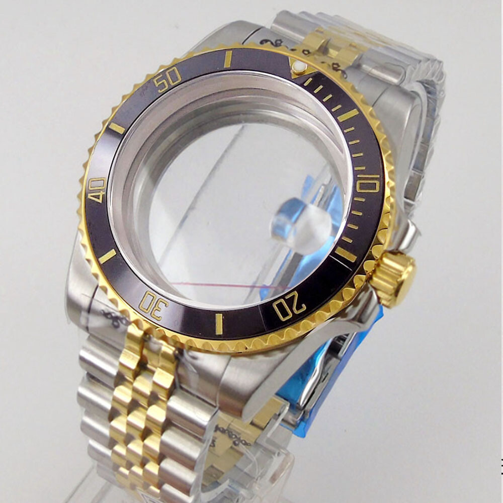 40mm Two Tone Gold Watch Case fit NH35A NH36A NH34A ETA 2824 MIYOTA 8215 PT5000