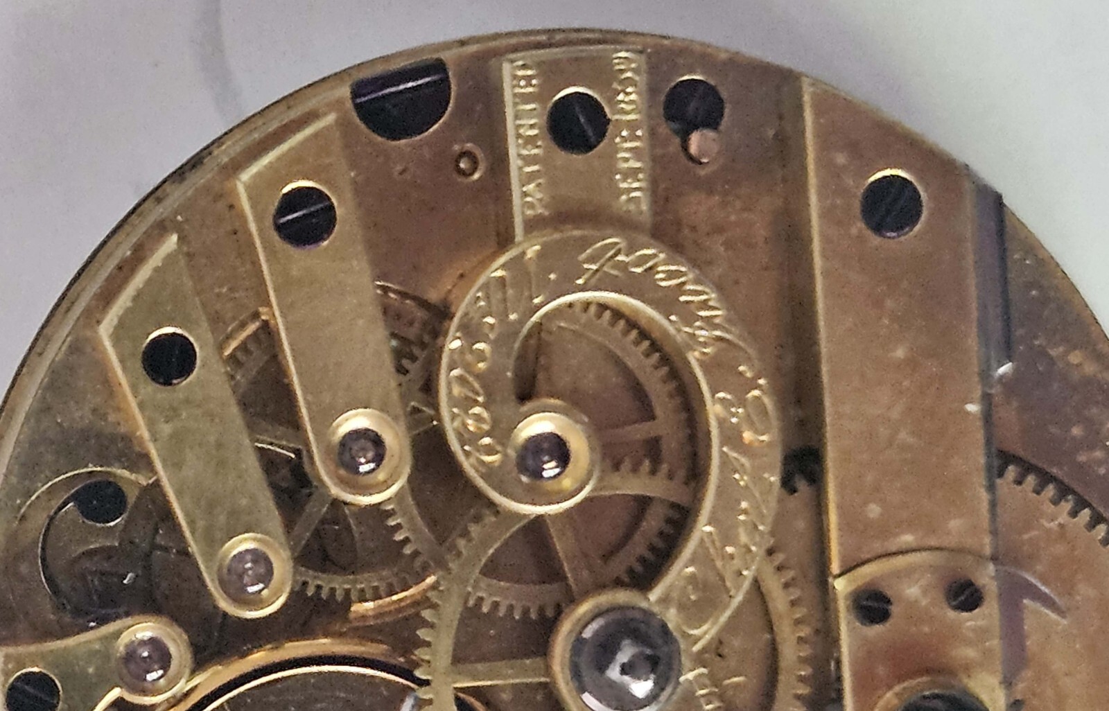 1859 Charles E Jacot Key Wind 33.3mm Pocket Watch Movement w/ Dial & Hands