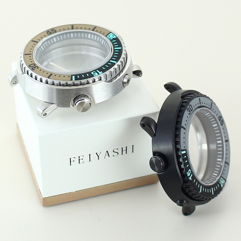 43.3mm Tuna Baby Watch Case Parts Sapphire Glass Chapter Ring For Seiko nh35nh36