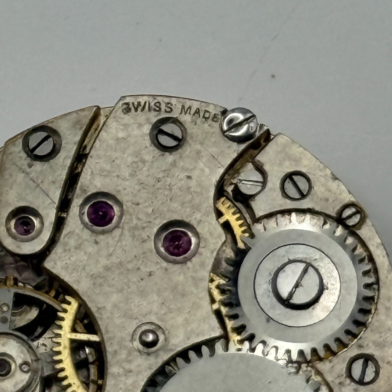 Unidentified Watch Movement Swiss Sub Seconds Manual Wind Parts Repair 24.7mm