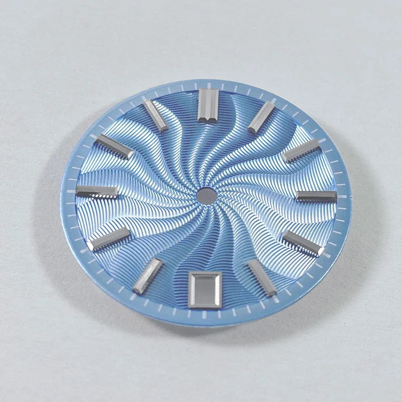DS Guilloche Dial 28.5mm Blue Lume NH35 NH38 Movement 3/6 O’clock No Date Smoked