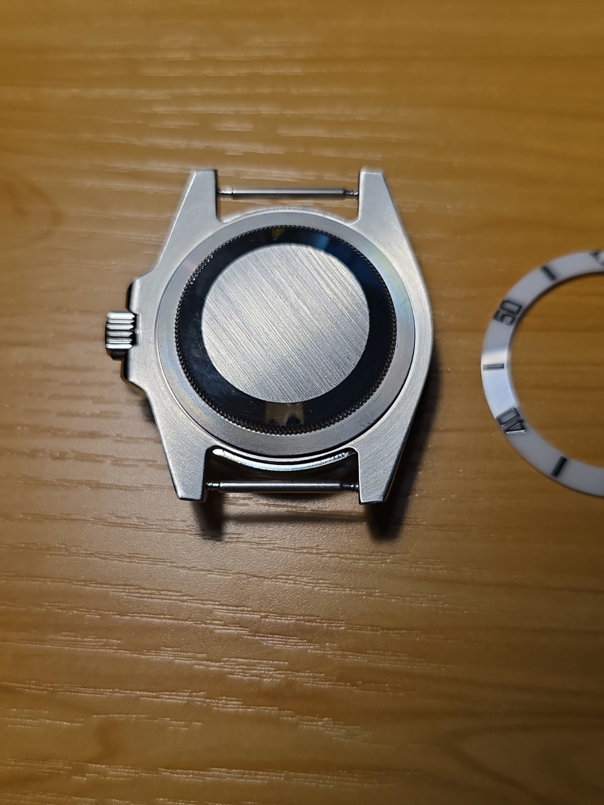 NEW 40MM STAINLESS STEEL DIVE WATCH CASE W/ WHITE CERAMIC BEZEL INSERT FOR NH35