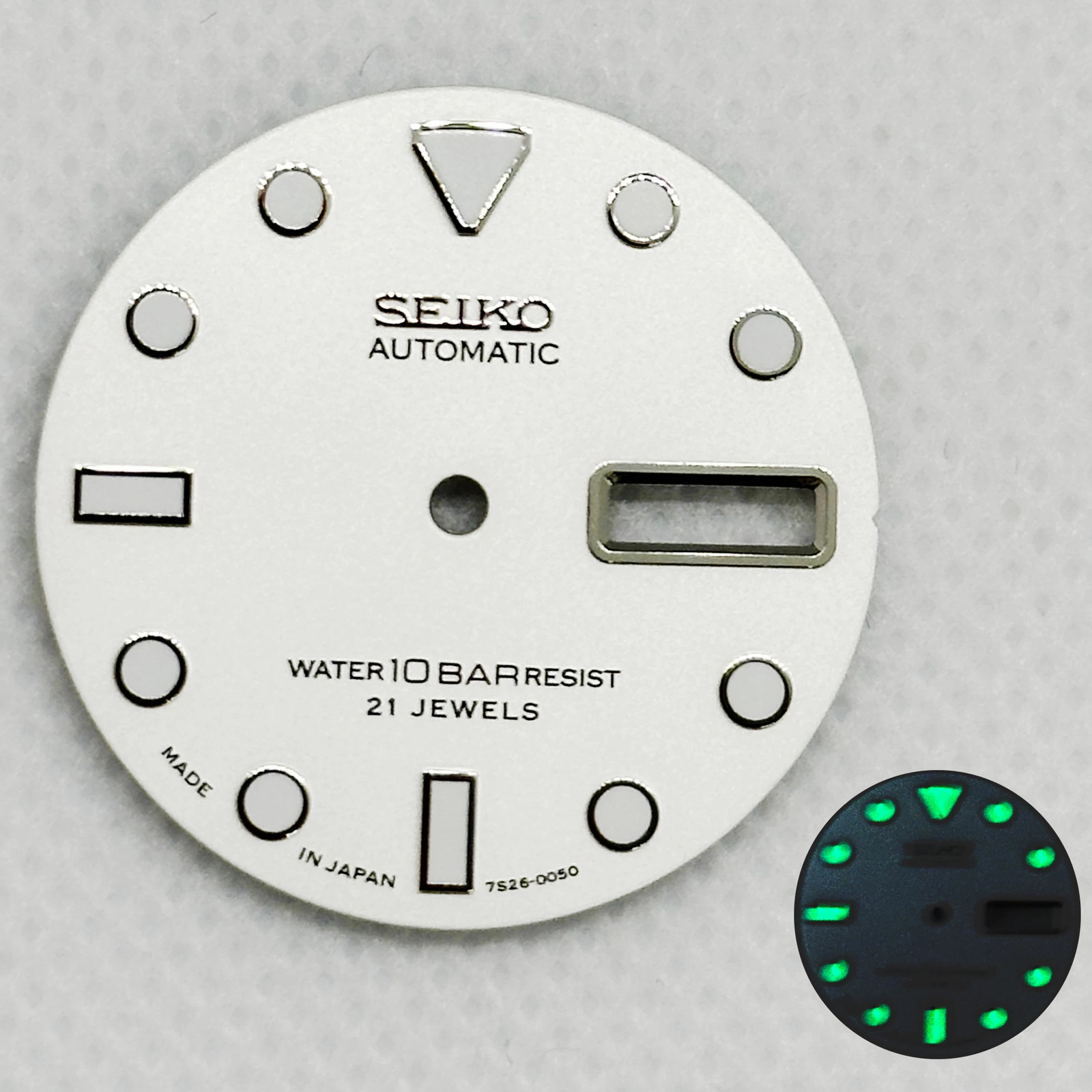28.5mm Sandblasted Pattern Watch Dial Green Luminous For 7s26 Movement Accessore