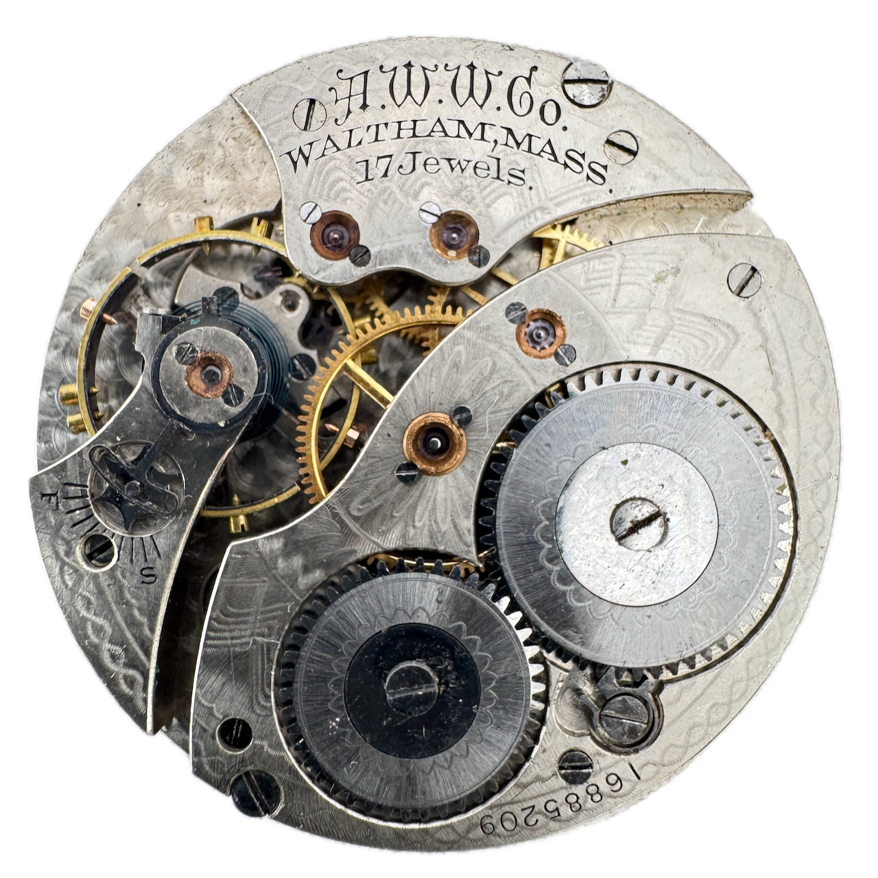 Antique 12s 1908 Waltham 17 Jewel Mechanical Pocket Watch Movement 225 USA