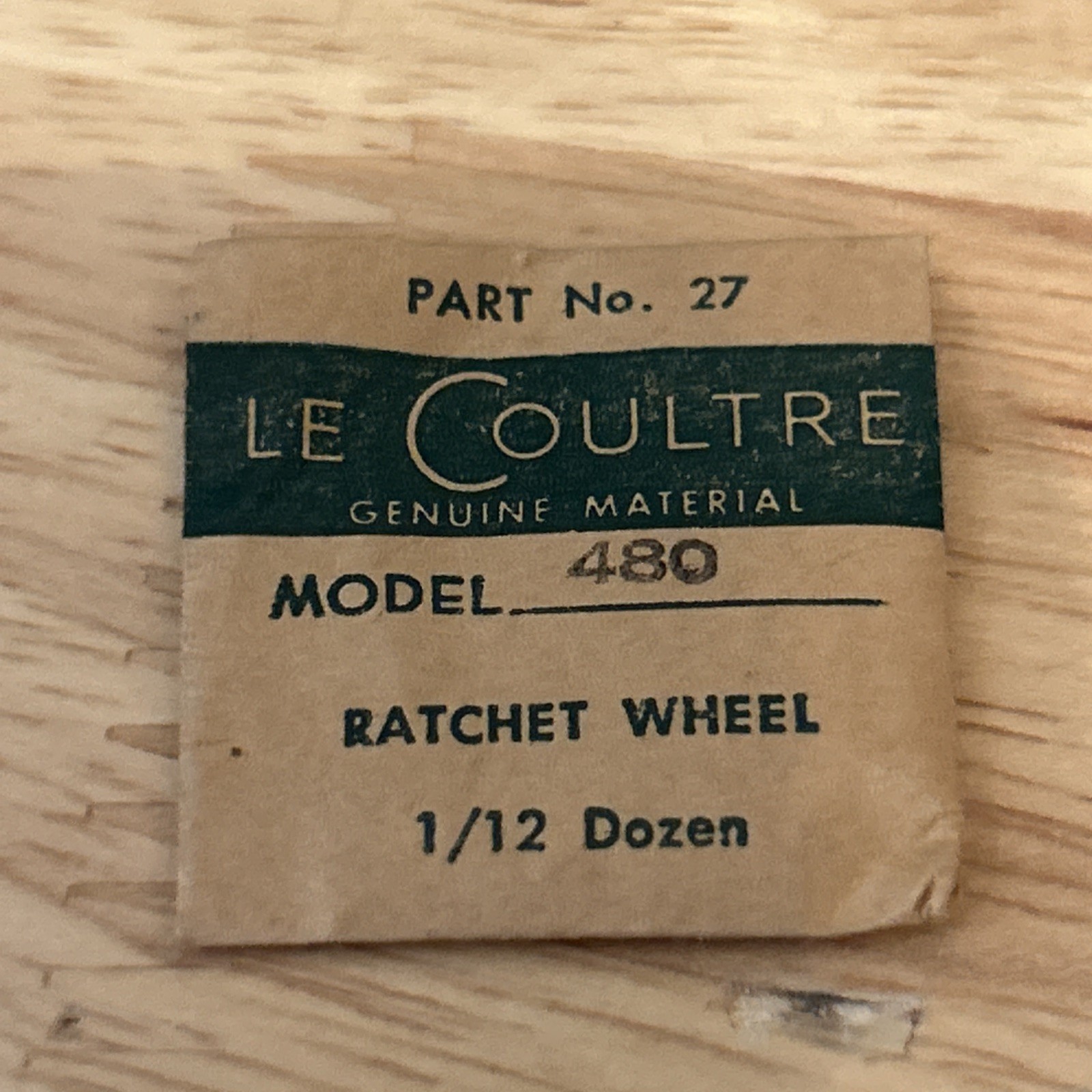 Jaeger LeCoultre Ratchet Wheel Cal. 480 Part 415 27, NOS
