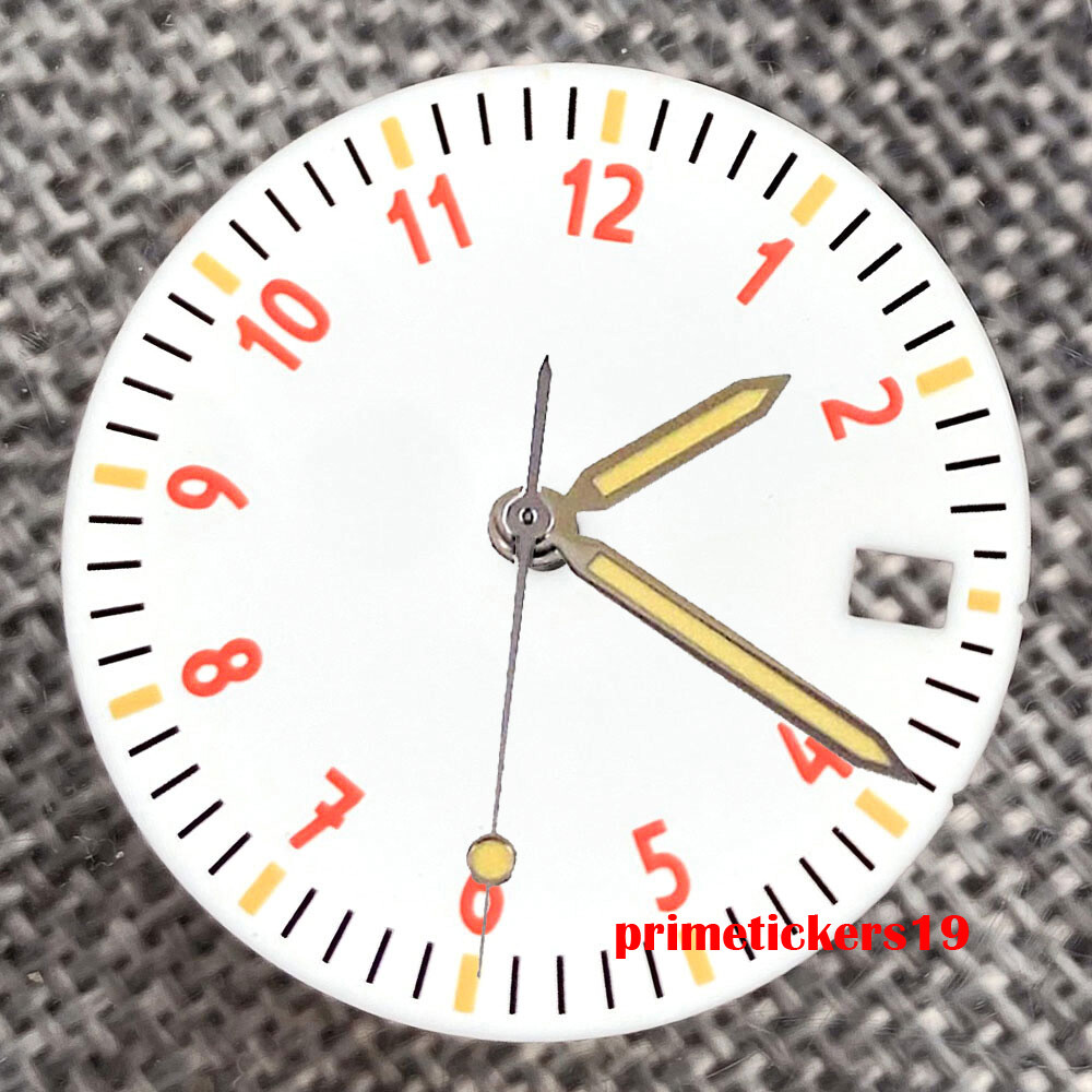Luminous 29mm Watch Dial Face Date Window with Hands Fit NH35 Automatic Movement
