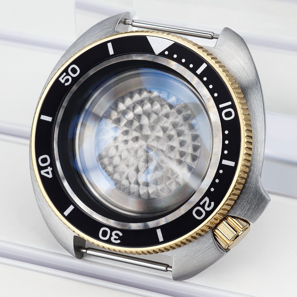 FEIYASHI 44mm NH35 Watch Cases STEEL turtle Style 10ATM For Seiko NH35 Movement