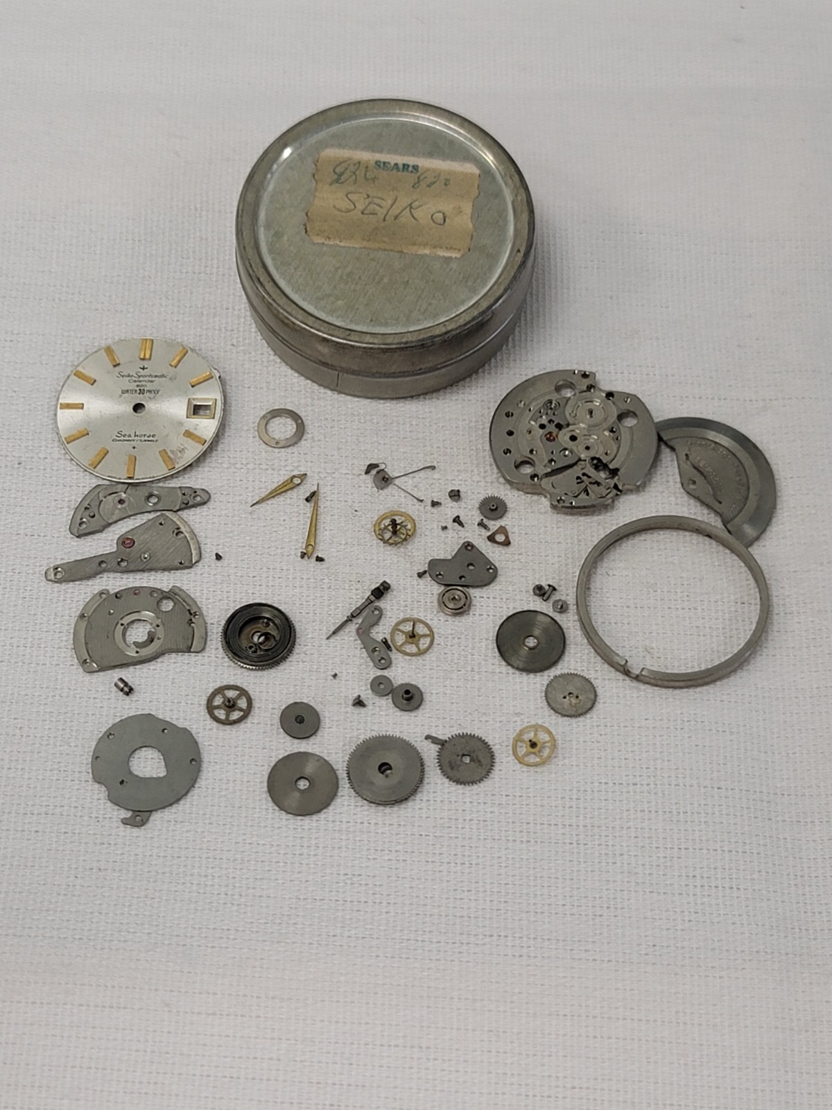 Seiko Sportsmatic Calendar 820 Sea Horse 17j Watch Movement Dial Part