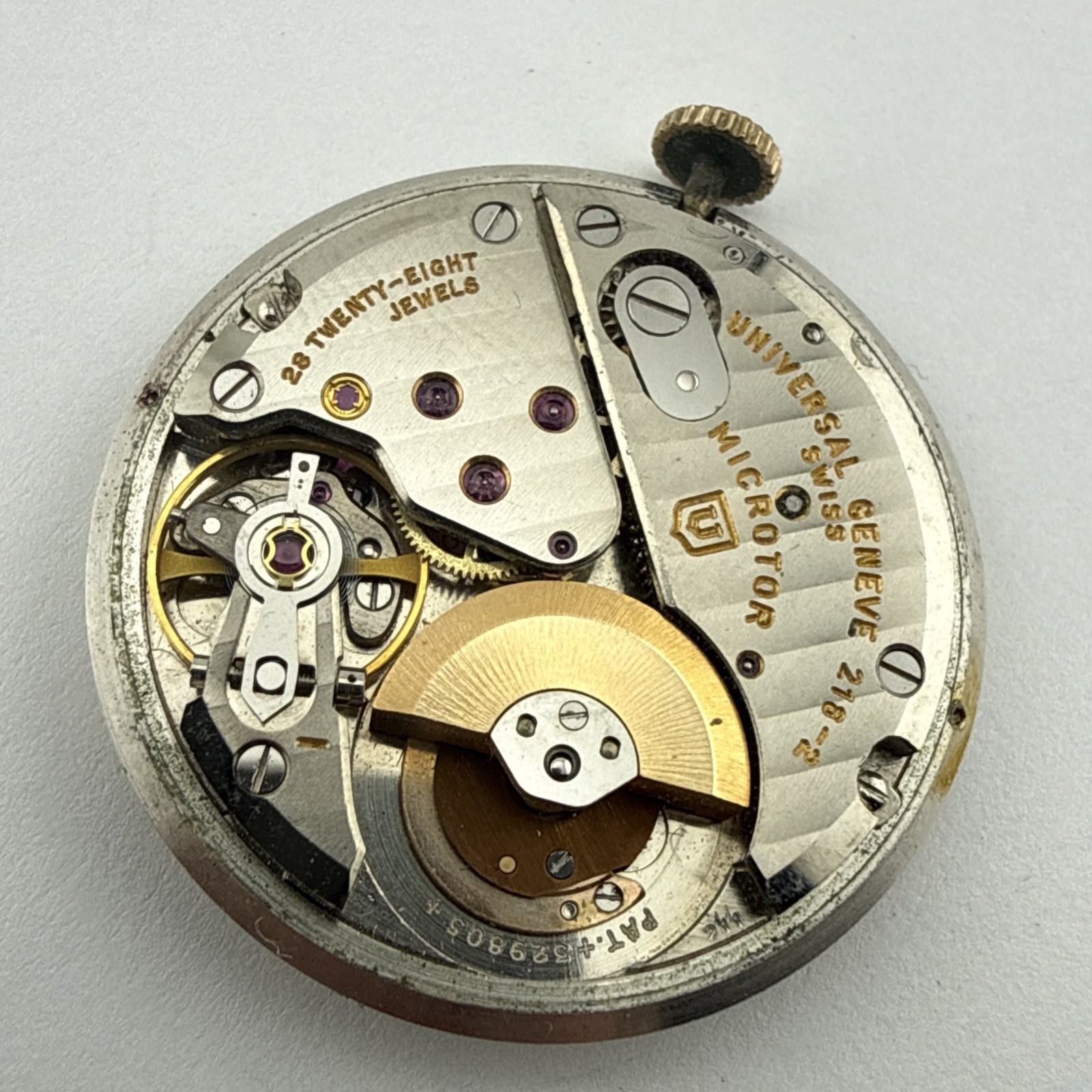 Universal Geneve Microtor Cal. 218-2 Movement & Dial – For Repsir Good Balance