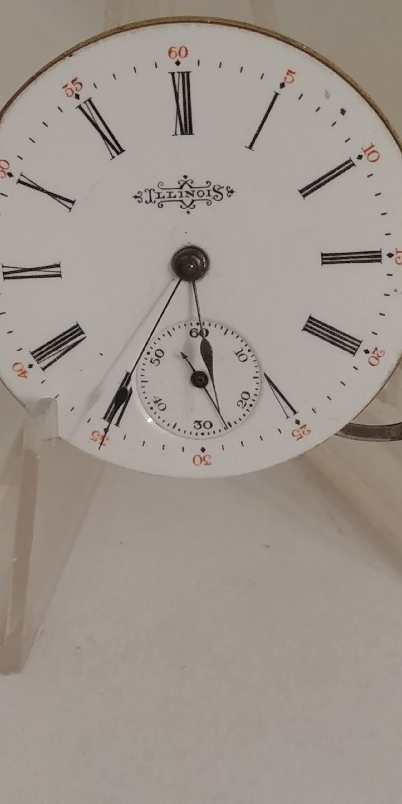 1890 Illinois Springfield Pocket Watch 6s Movement Running, for Parts or Repair.