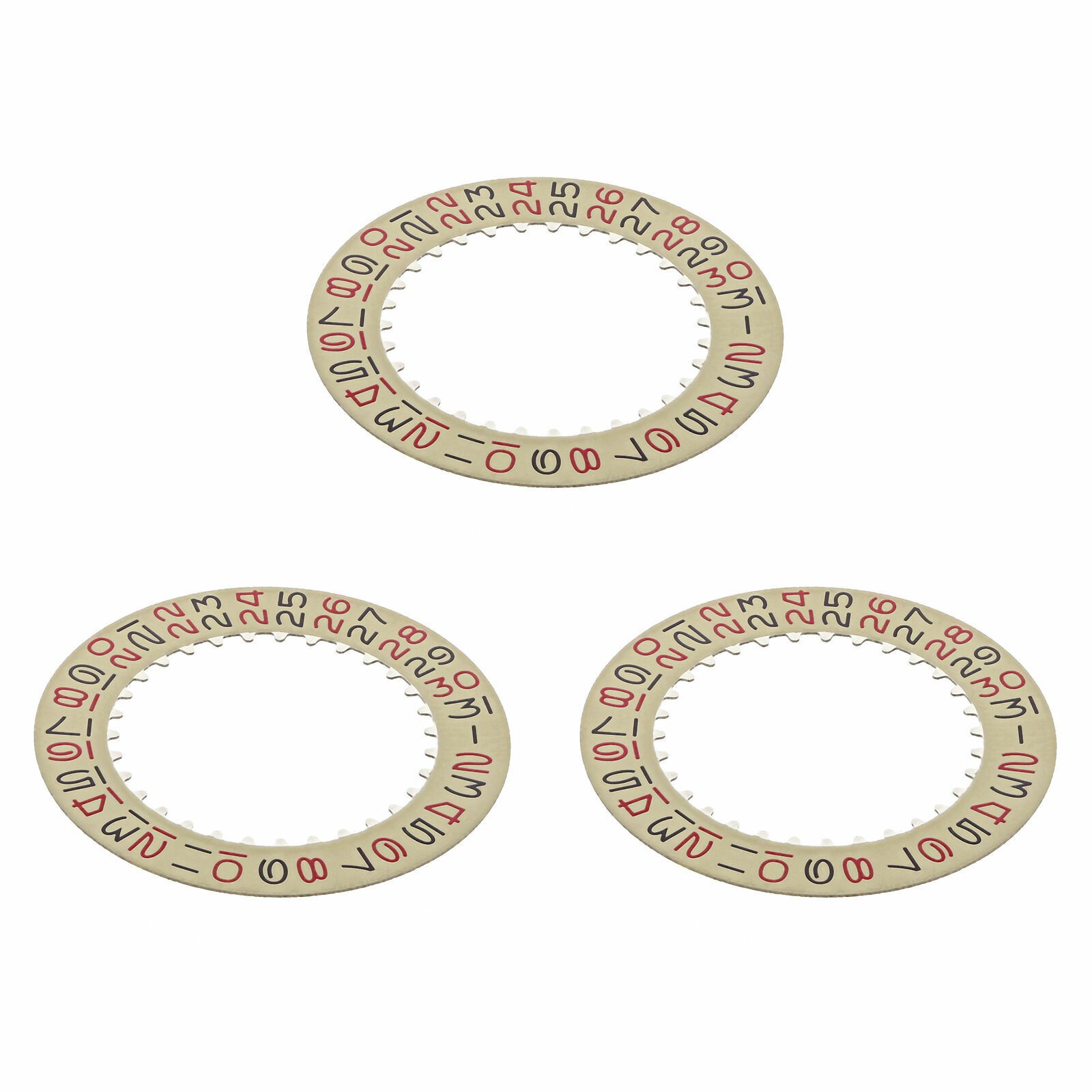3 Champagne Red Black Replacement Date Discs For Rolex Submariner 1680 1665